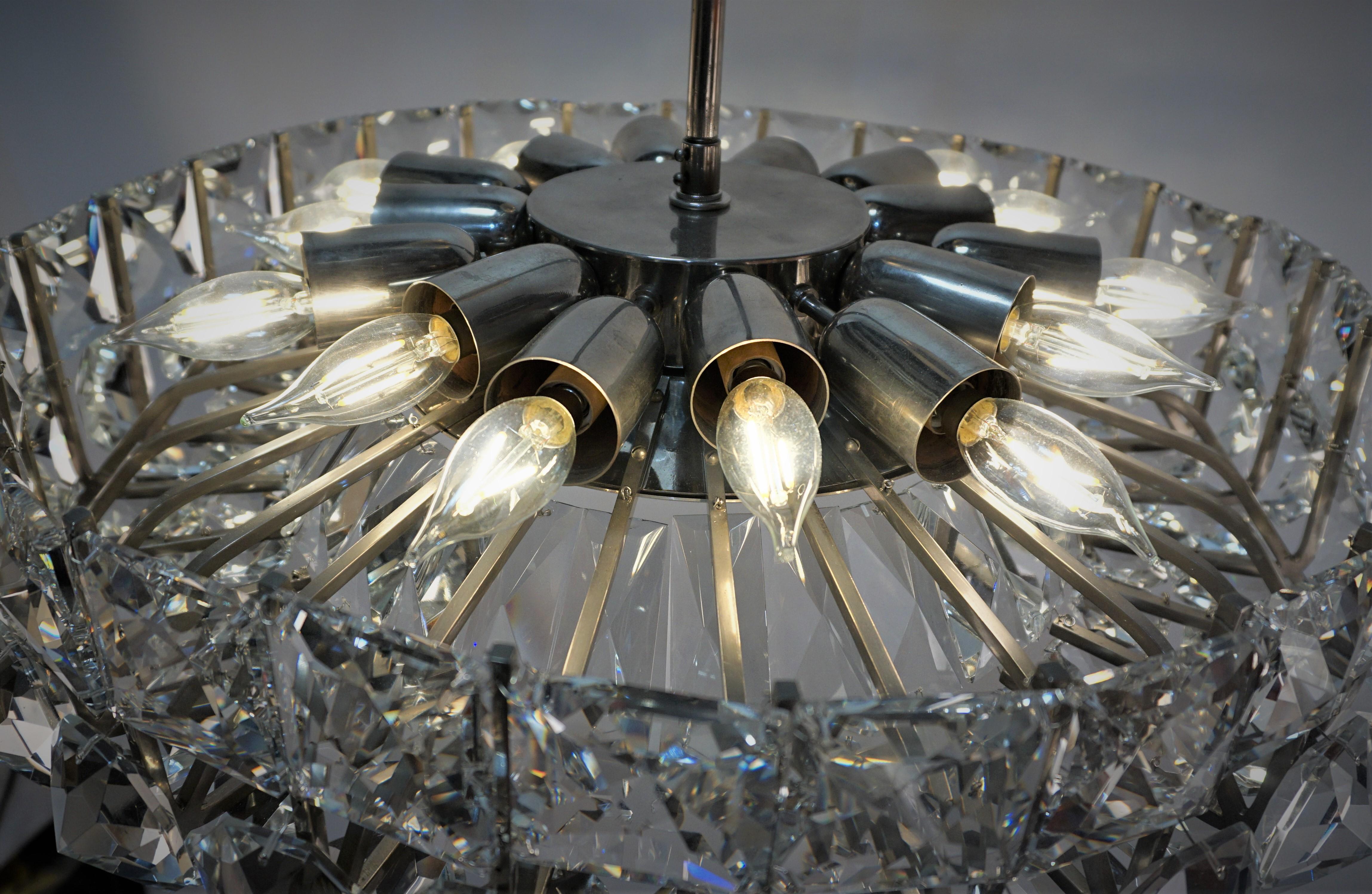 Mid-20th Century Bakalowits & Söhne 1960s Crystal Chandelier  For Sale