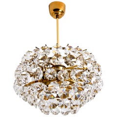 Bakalowits 
Sohne Chandelier, Brass and Crystal, Vienna, 1960s