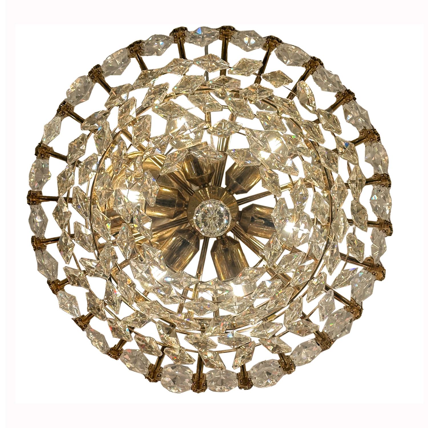 Bakalowits & Sohne lustre éblouissant plaqué or des années 1960 Bon état - En vente à New York, NY