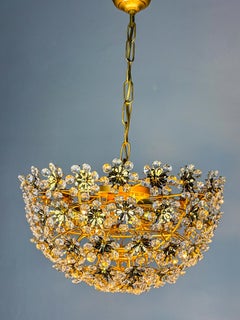 Bakalowits & Söhne Floral Crystal Chandelier, Austria, 1970s
