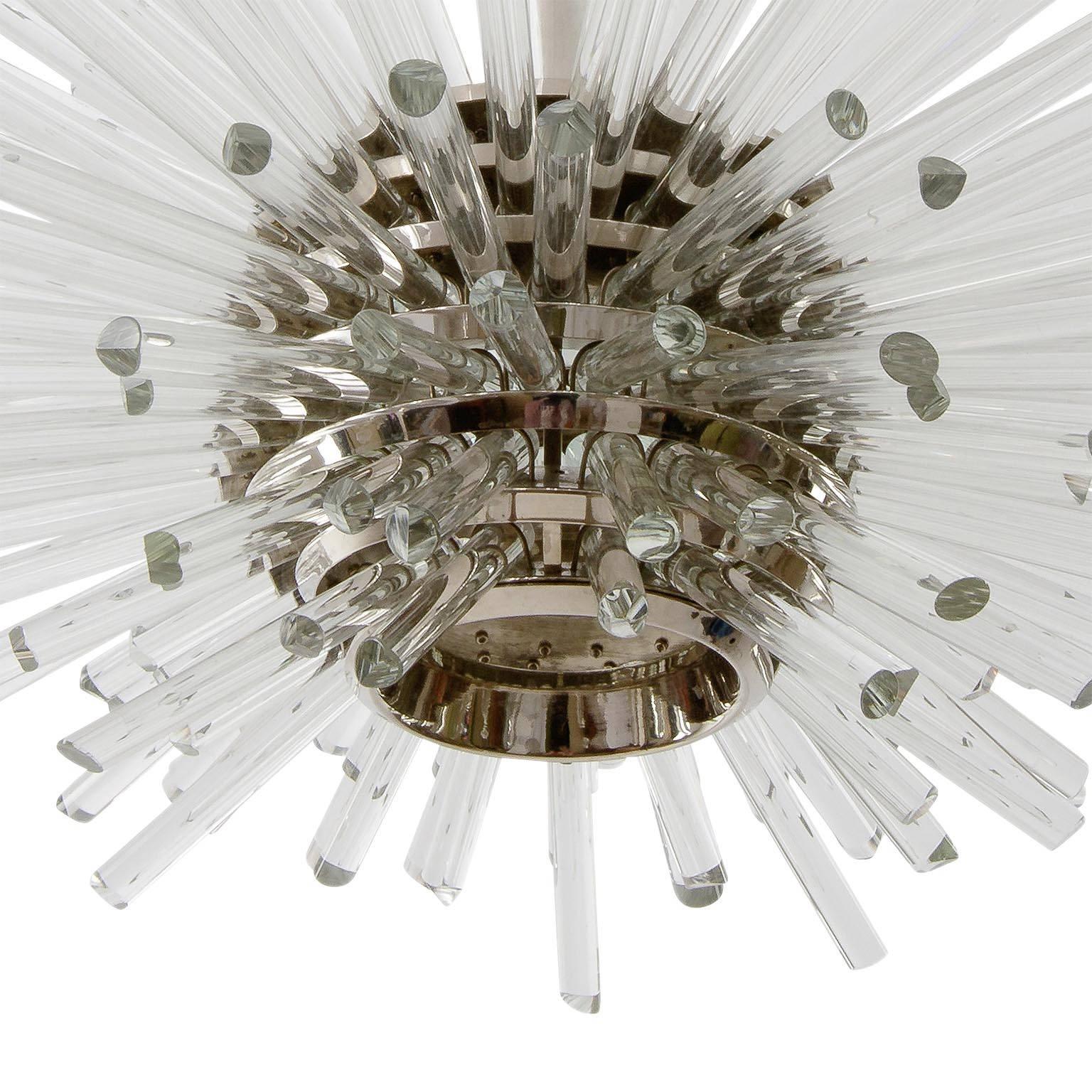 Bakalowits Sputnik Chandelier 'Miracle', Nickel Glass Rods, 1970 For Sale 3