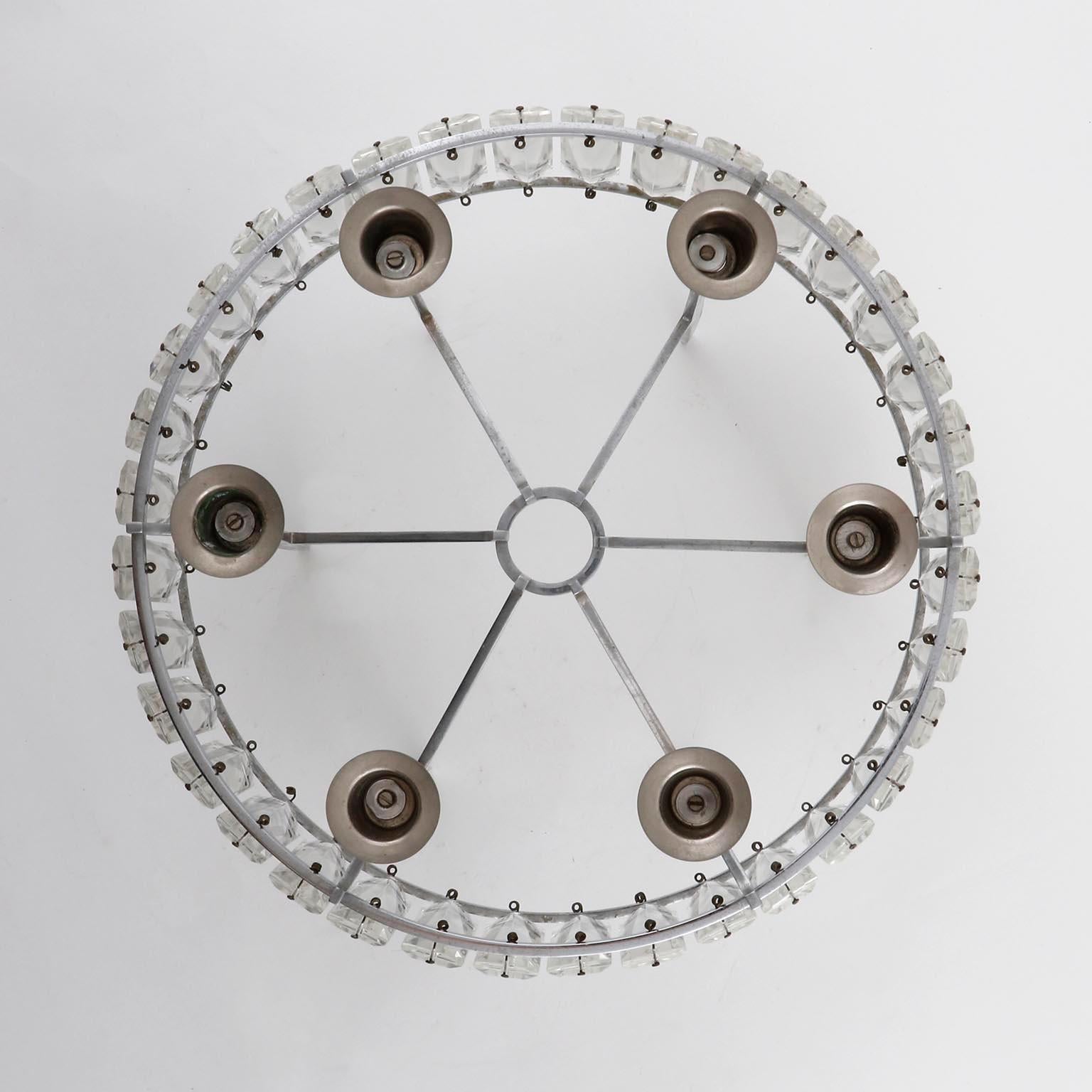 Milieu du XXe siècle Candélabre de table Bakalowits, en cristal et nickel, années 1960 en vente