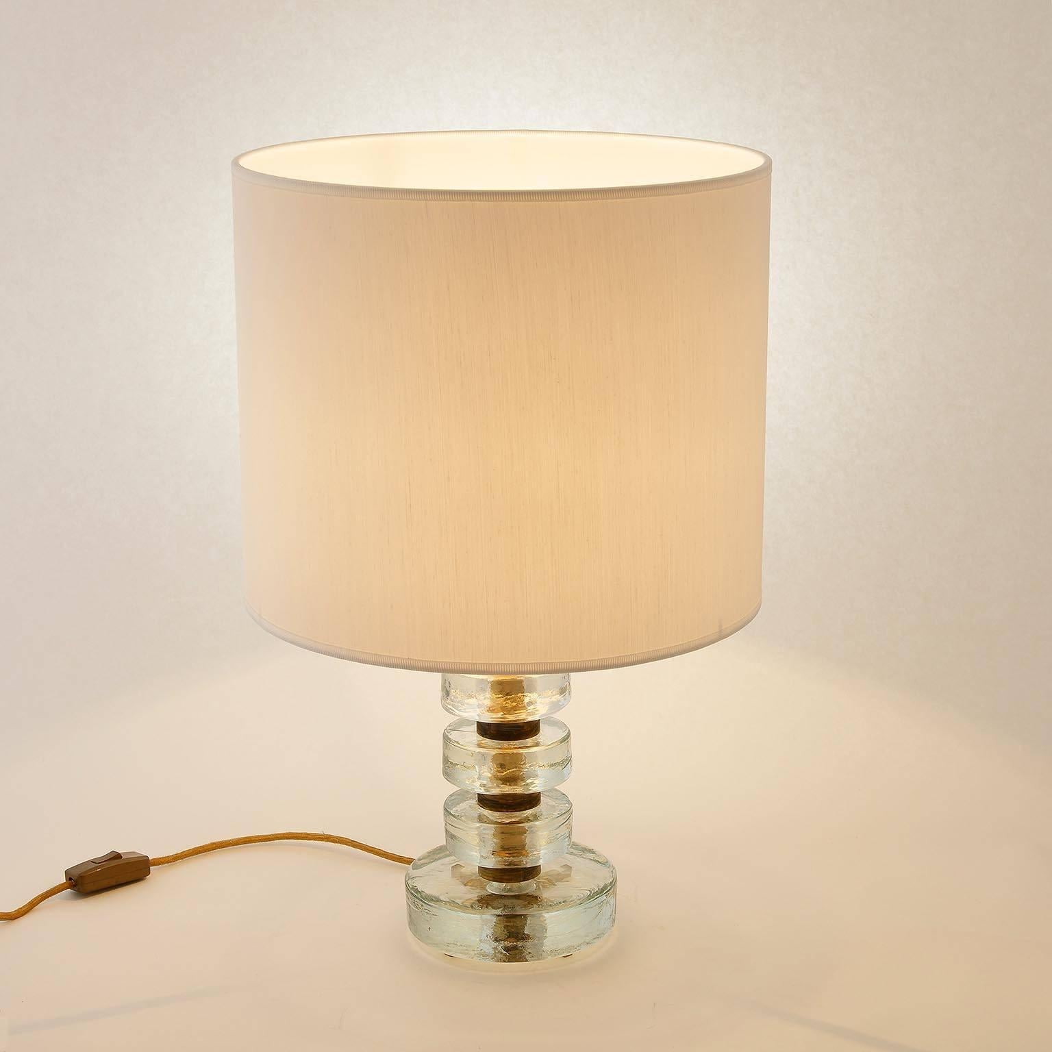 Austrian Bakalowits Table Lamp, Patinated Brass and Glass, Austria, 1960s For Sale
