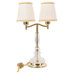 Vintage Bakalowits table lamp with cut glass and original shades vienna around 1950s