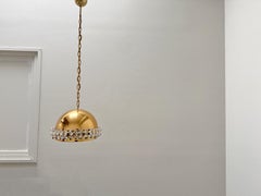 Bakalowits Vienna Gold Plated Brass & Diamond Crystal Pendant, 1970s, Austria