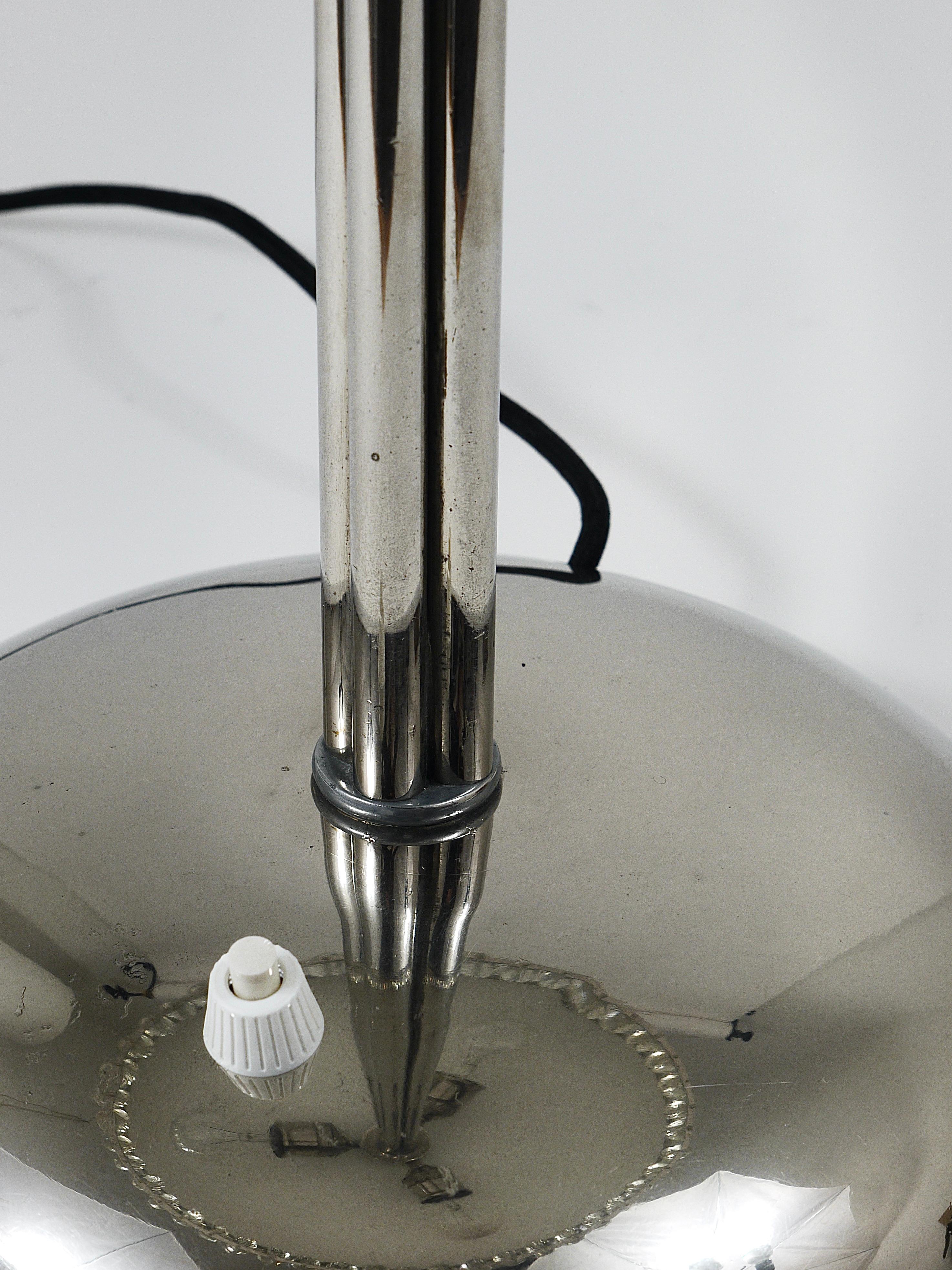 Bakalowits Vienna Nickel & Crystal Mushroom Table Desk Side Lamp, Autriche, années 1950 en vente 11