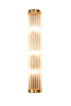 Bakalowits Wall Light with Long Glass Rods, Made in Vienna, Austria, Brass