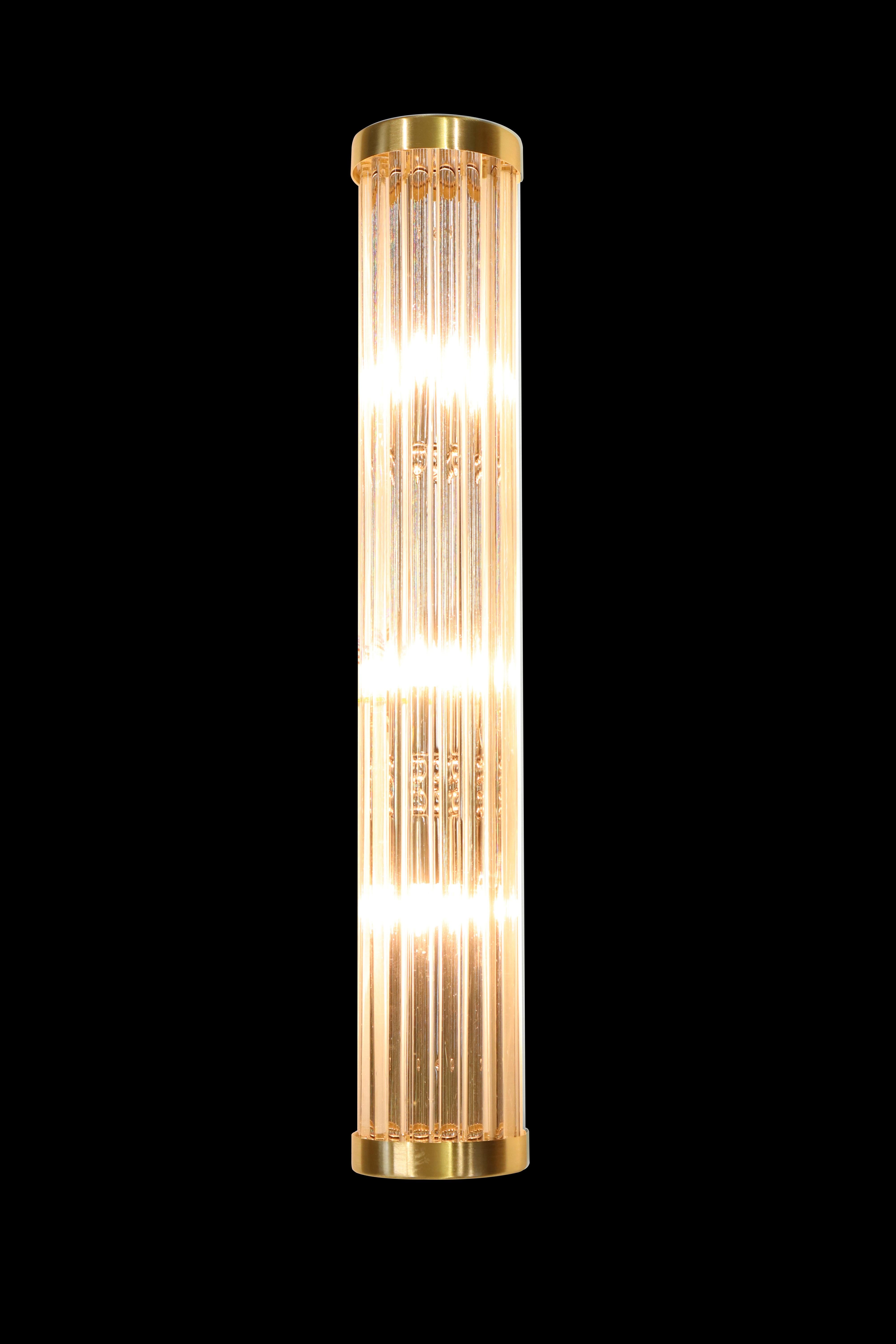 Austrian Bakalowits Wall Light with Long Glass Rods, Made in Vienna, Austria, Brass For Sale