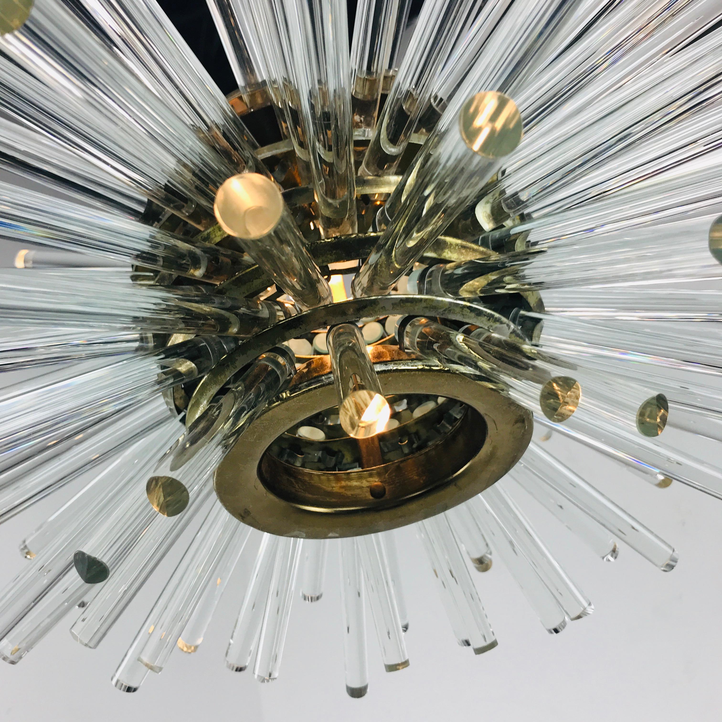 Bakalowits 'Miracle' Sputnik Crystal Glass and Brass Chandelier In Good Condition In Dallas, TX