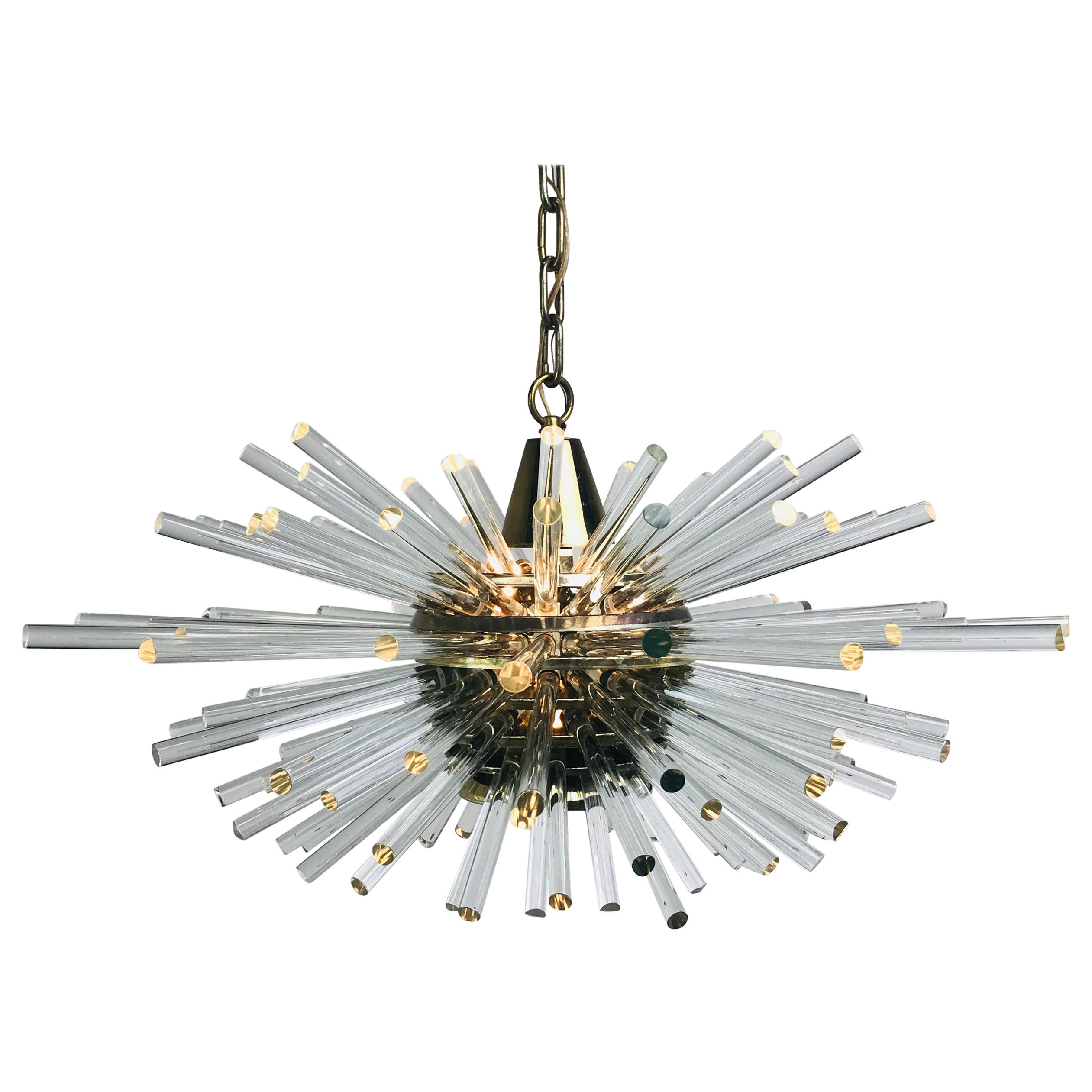 Bakalowits 'Miracle' Sputnik Crystal Glass and Brass Chandelier