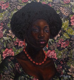 Adetutu (Royalty Brings Calmness) - Tecnica mista del XXI secolo con olio, Fabrice