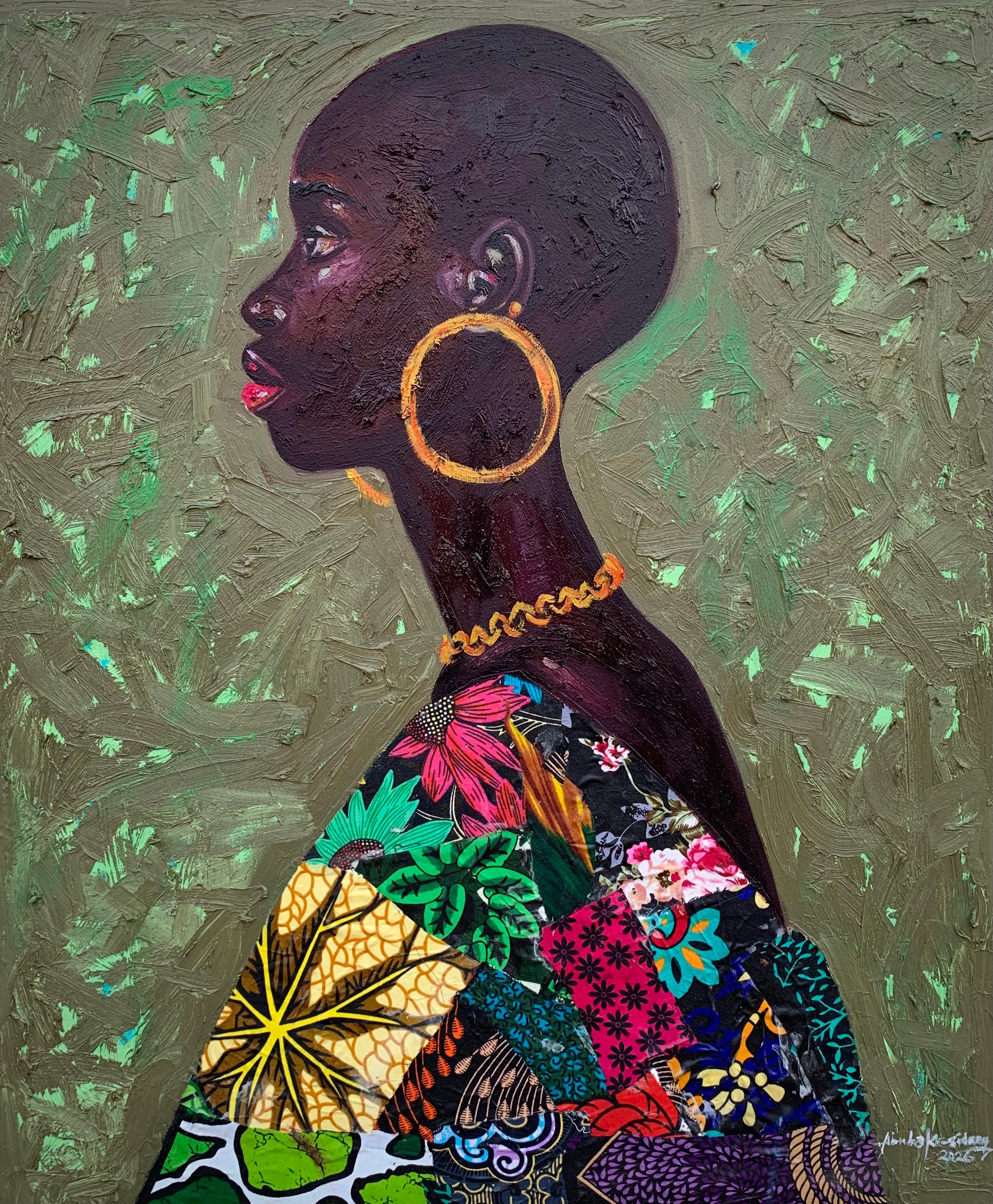 Beauty from Within 1 - 21. Jahrhundert, Zeitgenössisch, Figurativ, Frauen, Stoffe