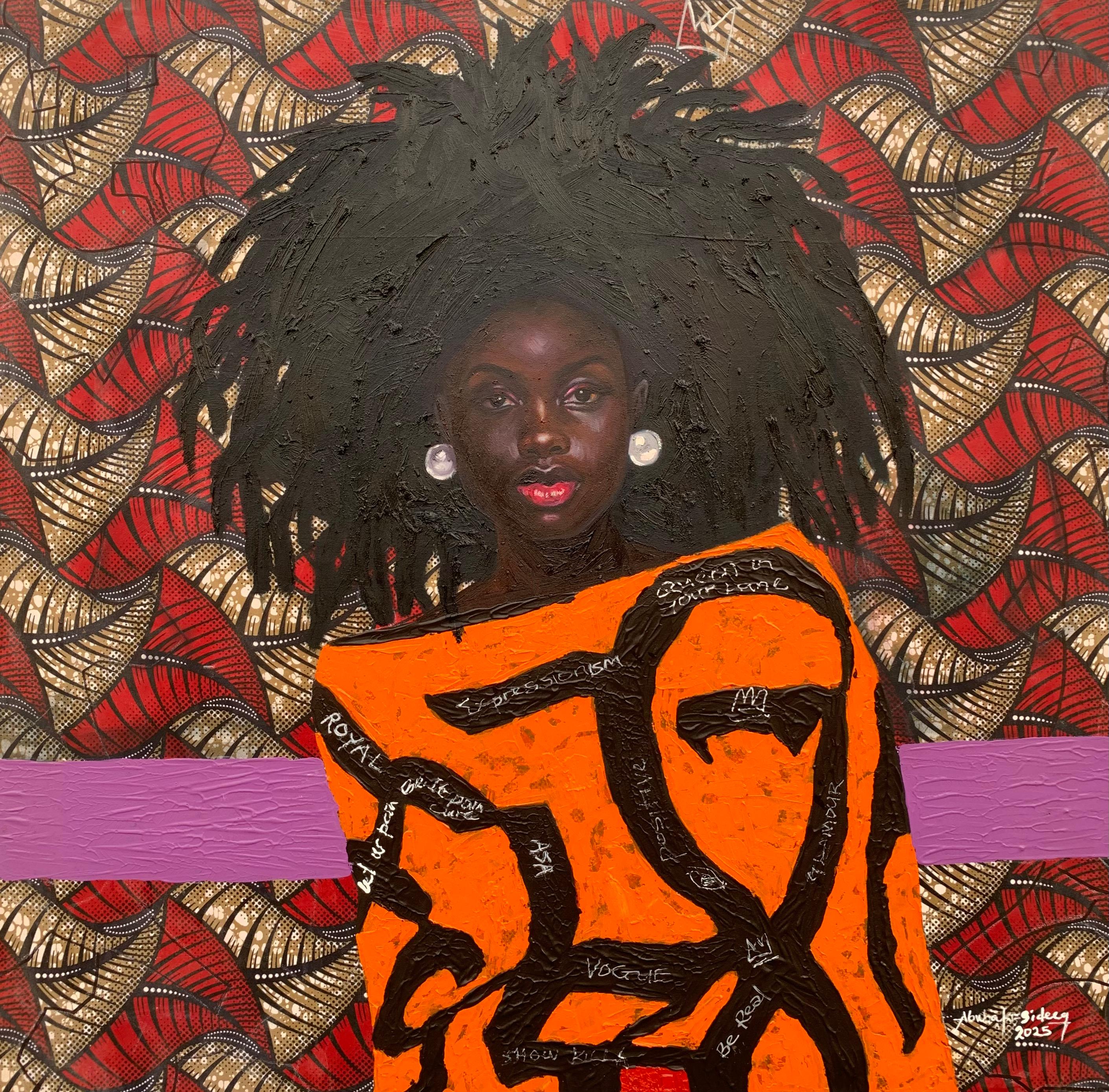 Crown of Her Own Voice -21st Century, Contemporary, Figurative, Women, Fabrics - Mixed Media Art by Bakare Abubakri-sideeq Babatunde