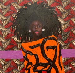 Couronne de sa propre voix -21e siècle, AM Contemporary, Figurative, Women, Fabrics