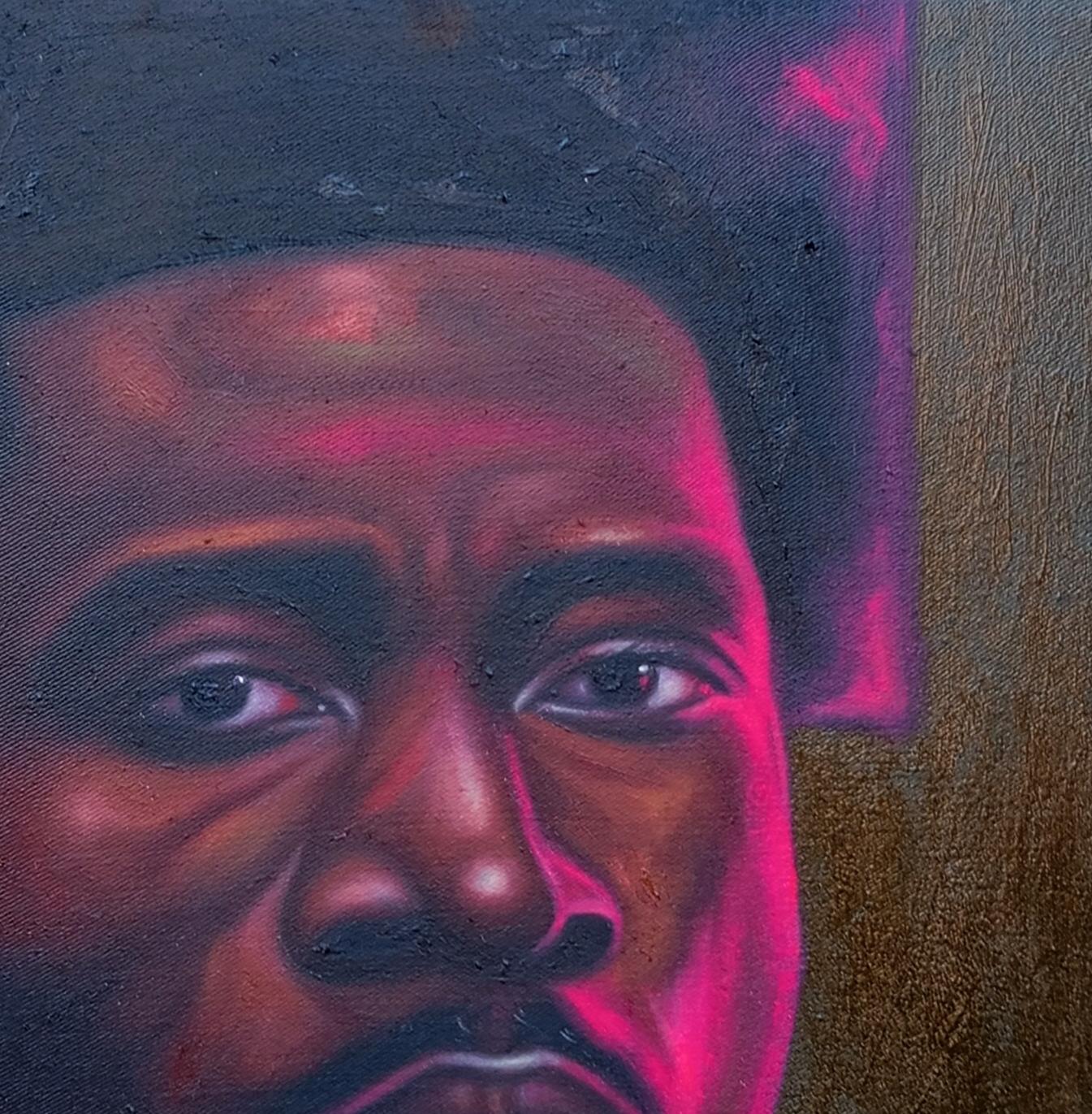 Enduring Echoes 1 - XXI secolo, Contemporaneo, Ritratto figurativo, Antichi maestri - Painting Concettualismo di Bakare Abubakri-sideeq Babatunde