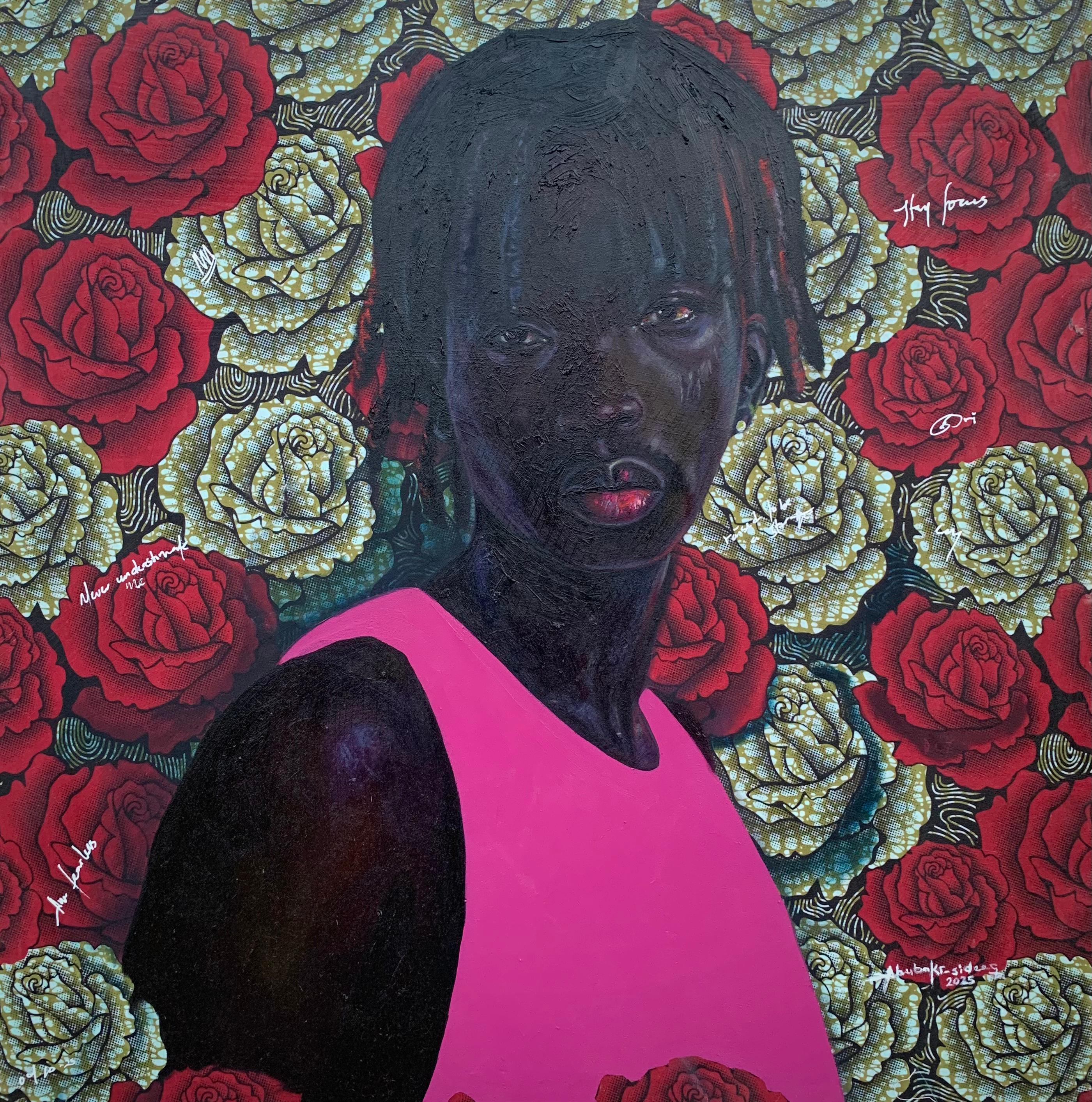 If I Bloom, I Bloom Better -21st Century, Contemporary Figurative, Women Fabrics
