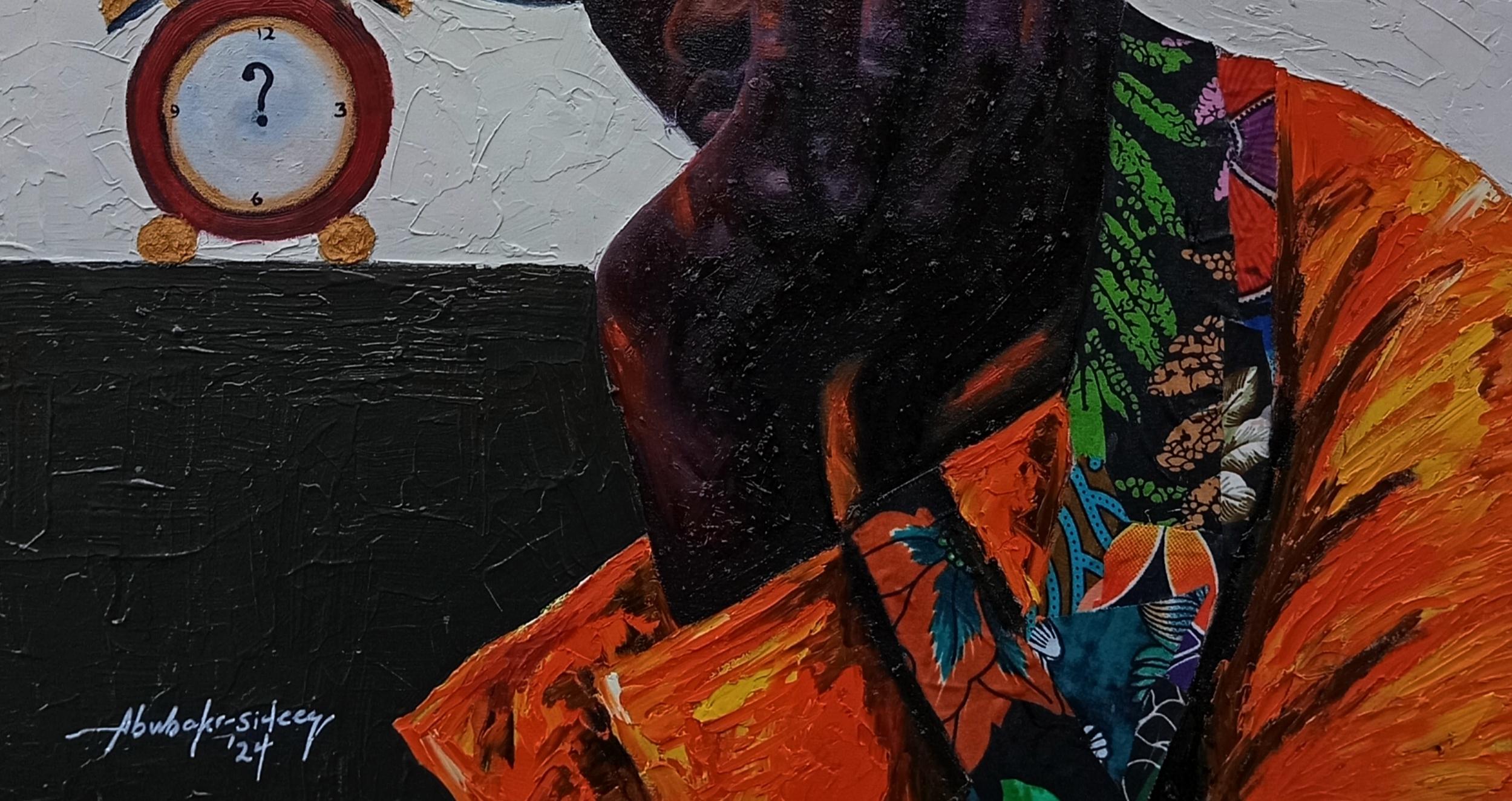 Inmate of Time 1 - Contemporary Mixed Media Art by Bakare Abubakri-sideeq Babatunde