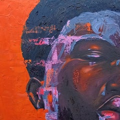 Momento di realizzazione del sé -Media mista del 21° secolo con olio, Fabrice Africana