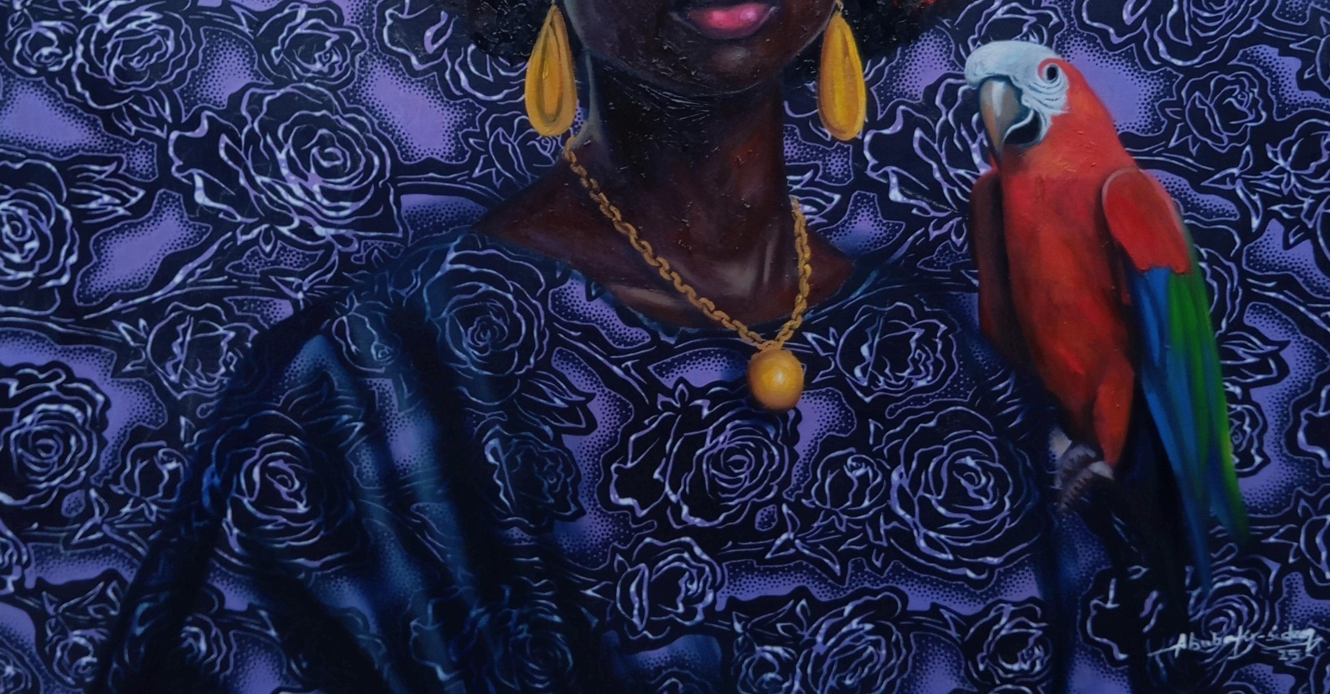 Ode To Her Radiance -21st Century, Figurative Portrait, Mixed Media Africa Women - Contemporary Painting by Bakare Abubakri-sideeq Babatunde