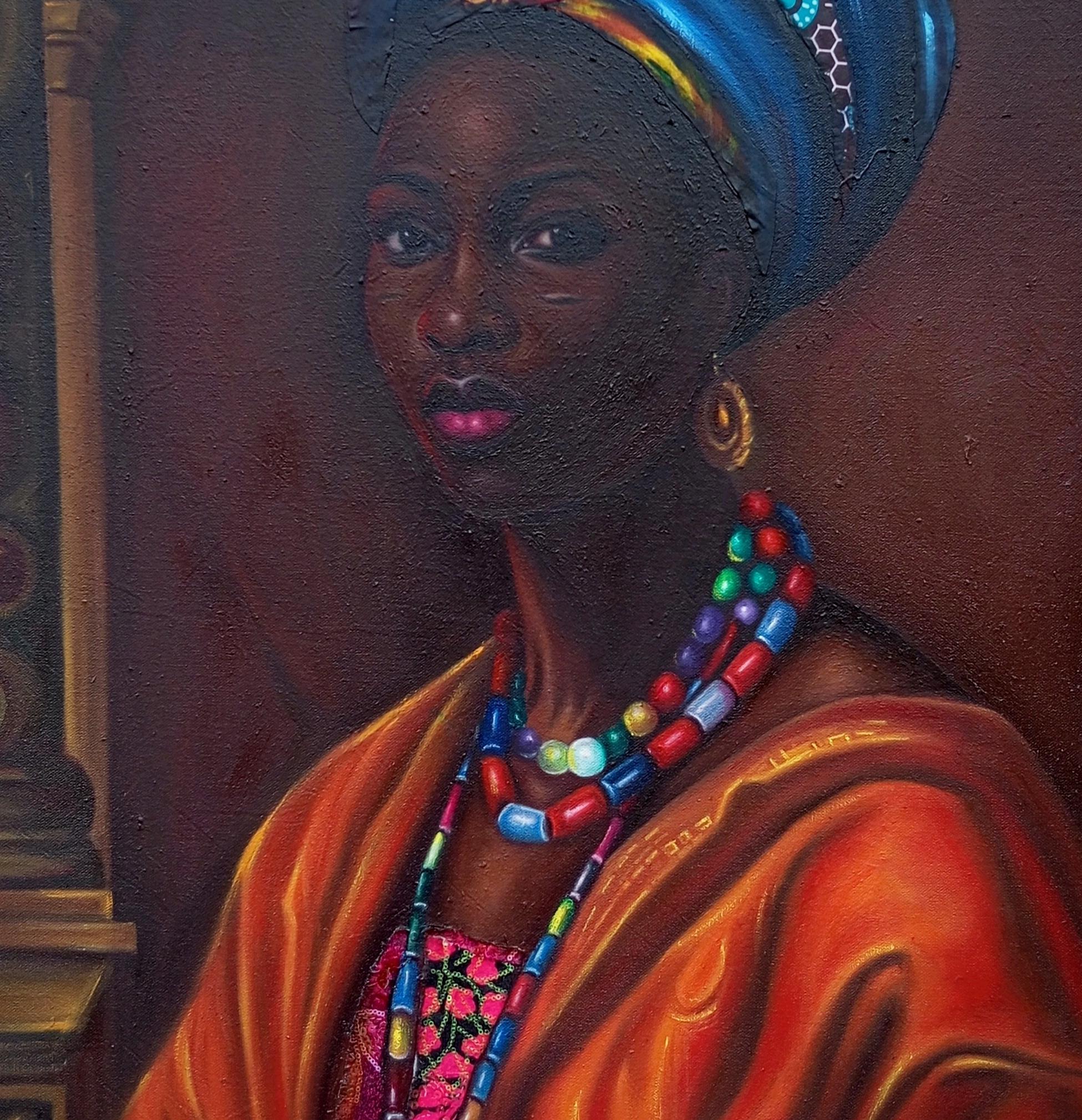 Onileke Ara (Beaded in Style) 2 -21. Jahrhundert Contemporary, Afrikanische Frau, Perlen im Angebot 1