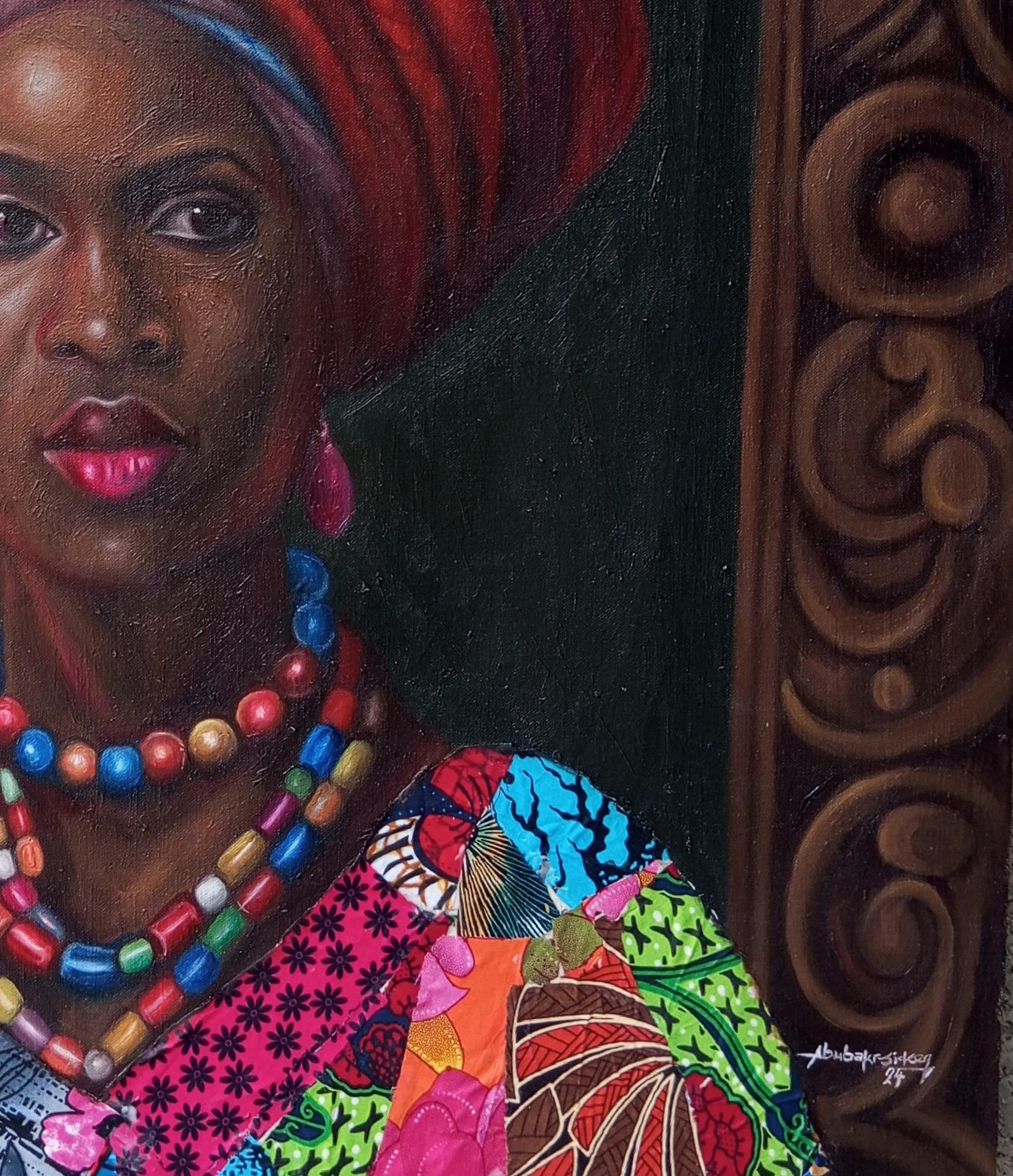 Onileke Ara (Beaded in Style) - 21e siècle Contemporain, Femme africaine, Perles en vente 2