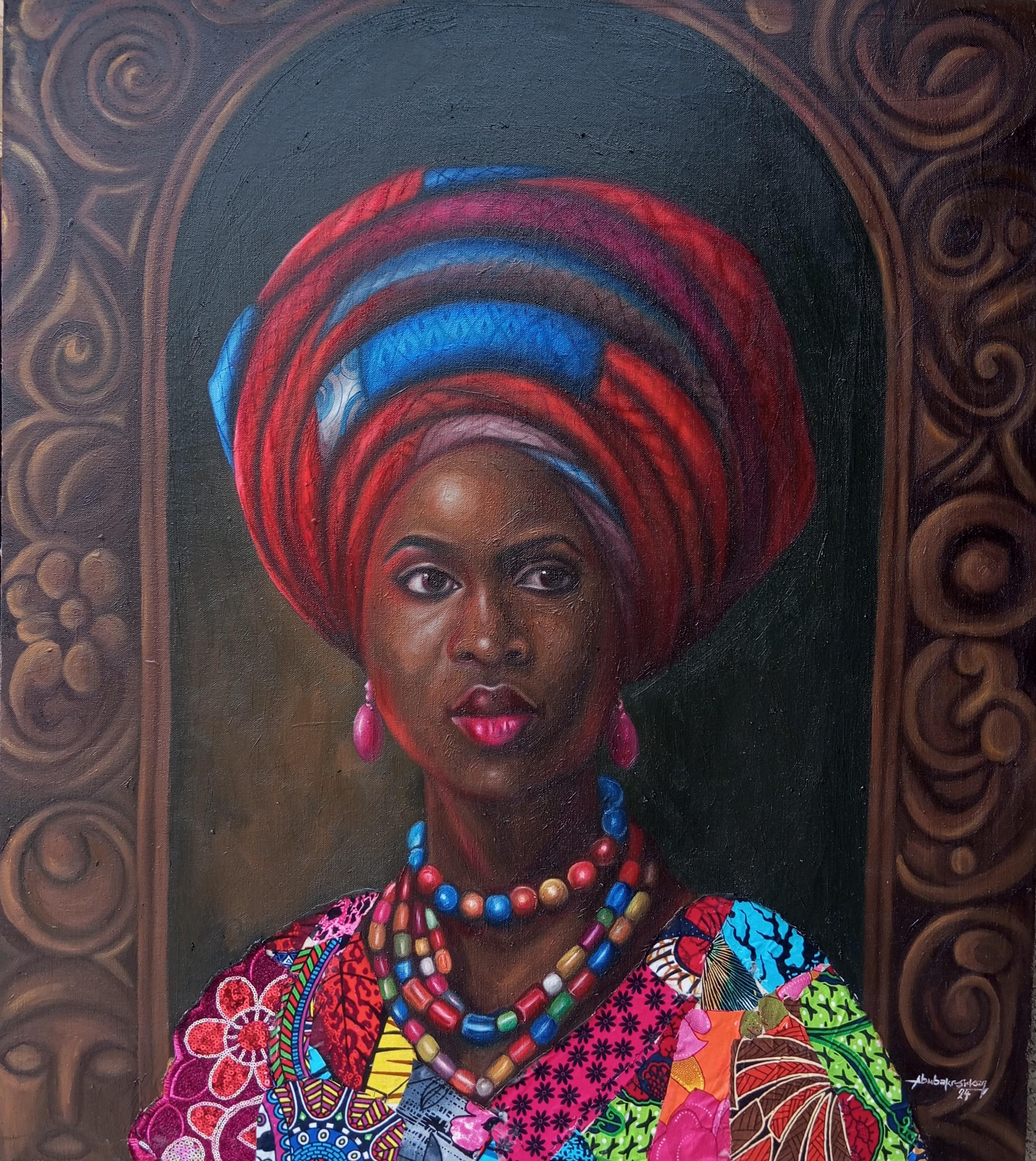 Onileke Ara (Beaded in Style) - 21st Century Contemporary, African Woman, Beads