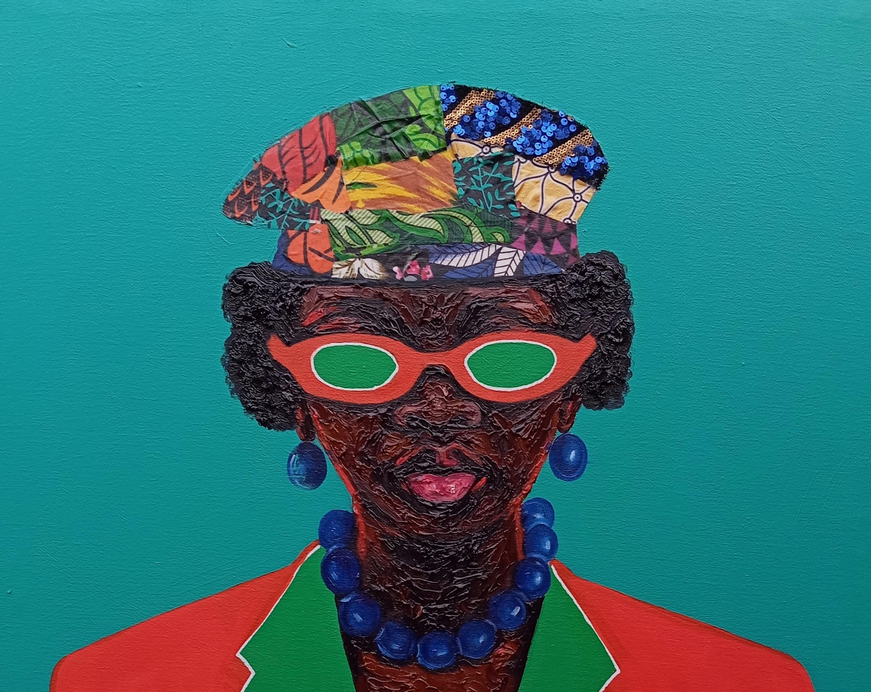 Radiance dans le style 21e siècle, figuratif, techniques mixtes avec huile, femmes - Painting de Bakare Abubakri-sideeq Babatunde