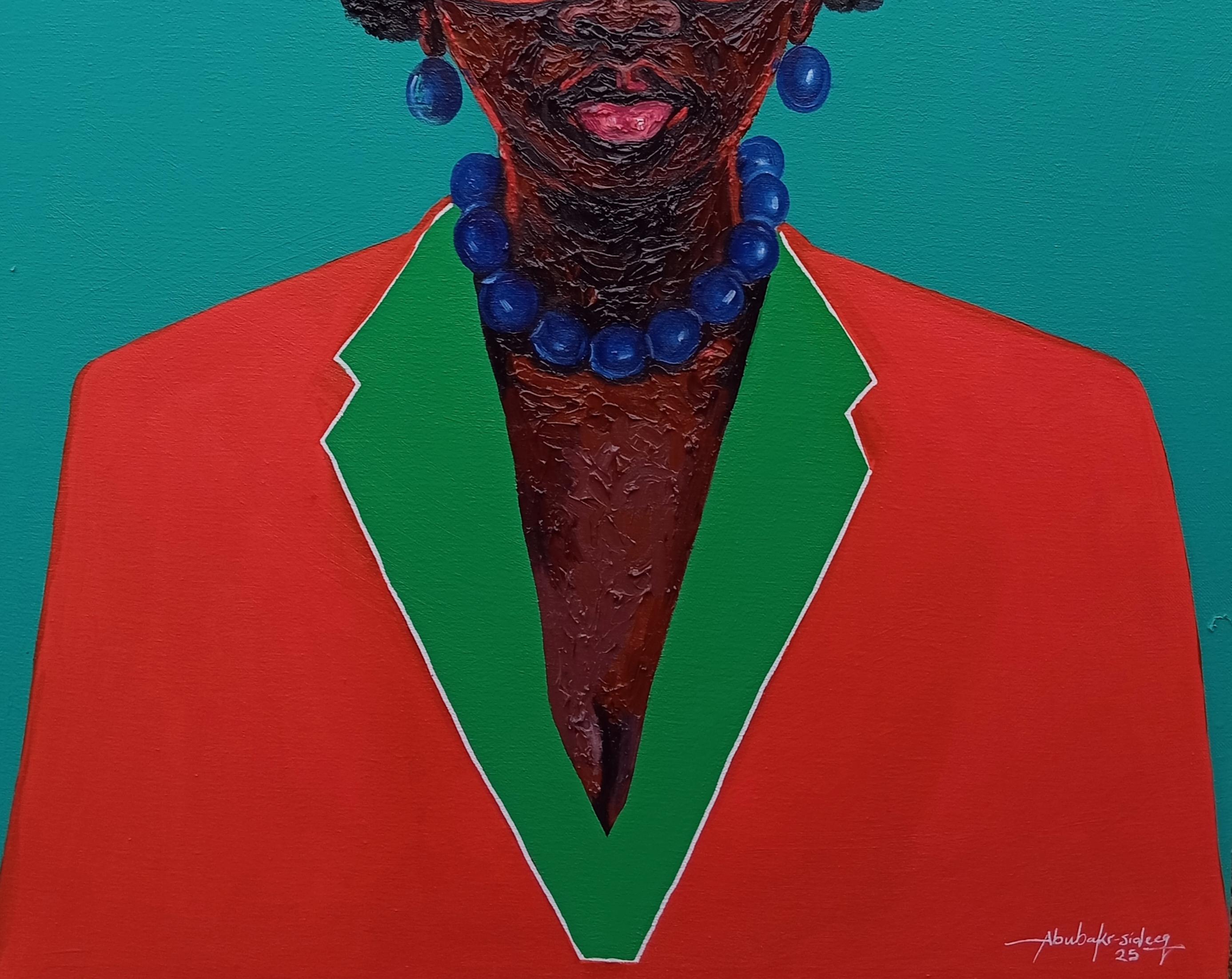 Radiance dans le style 21e siècle, figuratif, techniques mixtes avec huile, femmes - Contemporain Painting par Bakare Abubakri-sideeq Babatunde