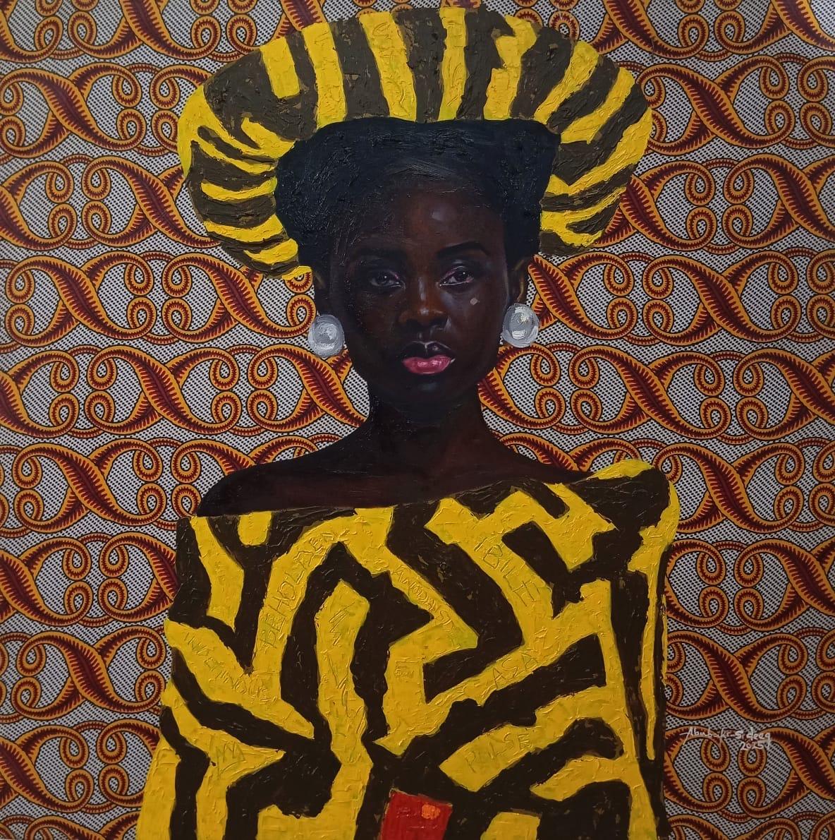 Radiance of Her Root - 21. Jahrhundert, Zeitgenössisch, Figurativ, Frauen, Stoffe