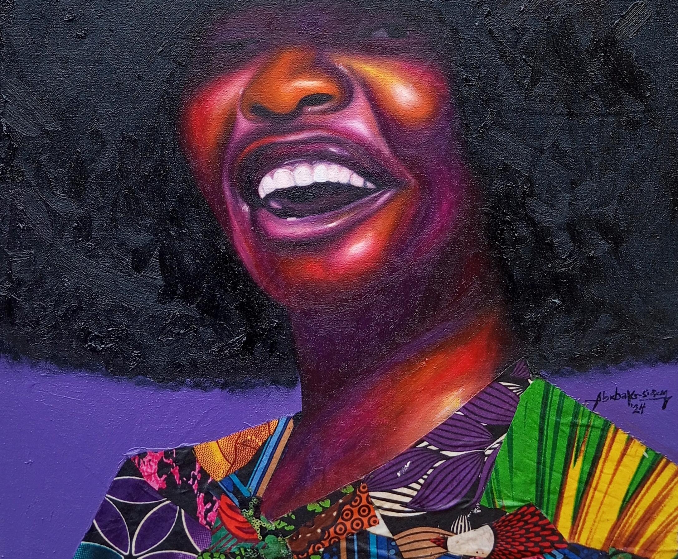 Radiance of Joy 1 - 21. Jahrhundert, Contemporary, Afrikanisch, Frauen, Fröhlich lächelnd (Konzeptionell), Painting, von Bakare Abubakri-sideeq Babatunde