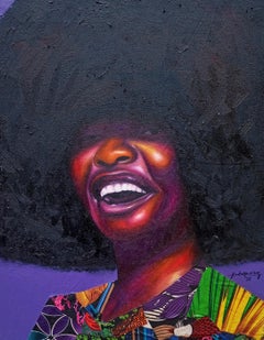 Radiance of Joy 1 - 21st Century, Contemporary, African, Women, Happily Smiling