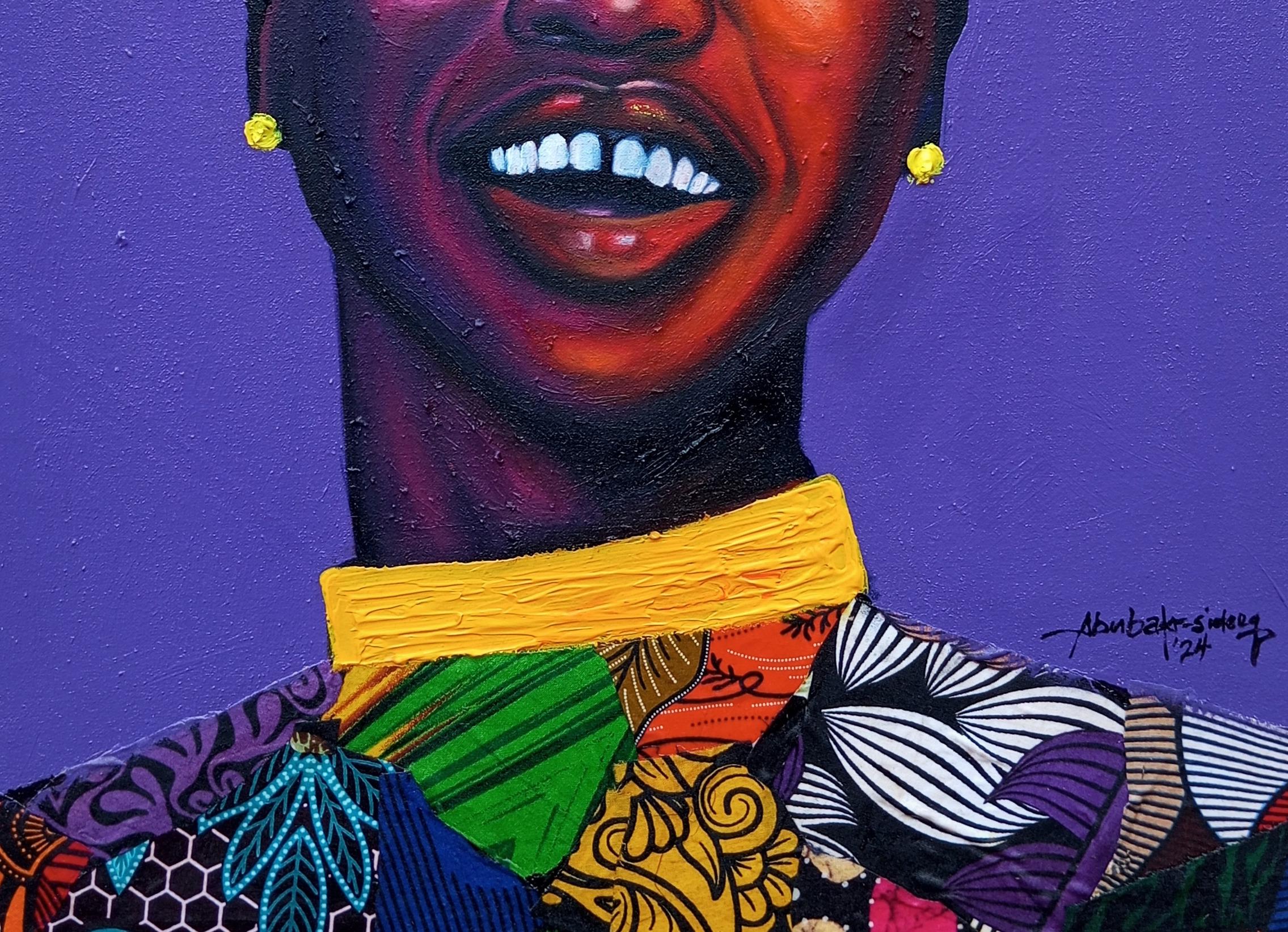Radiance of Joy 2 - 21. Jahrhundert, Contemporary, Afrikanisch, Frauen, Fröhlich lächelnd (Konzeptionell), Painting, von Bakare Abubakri-sideeq Babatunde