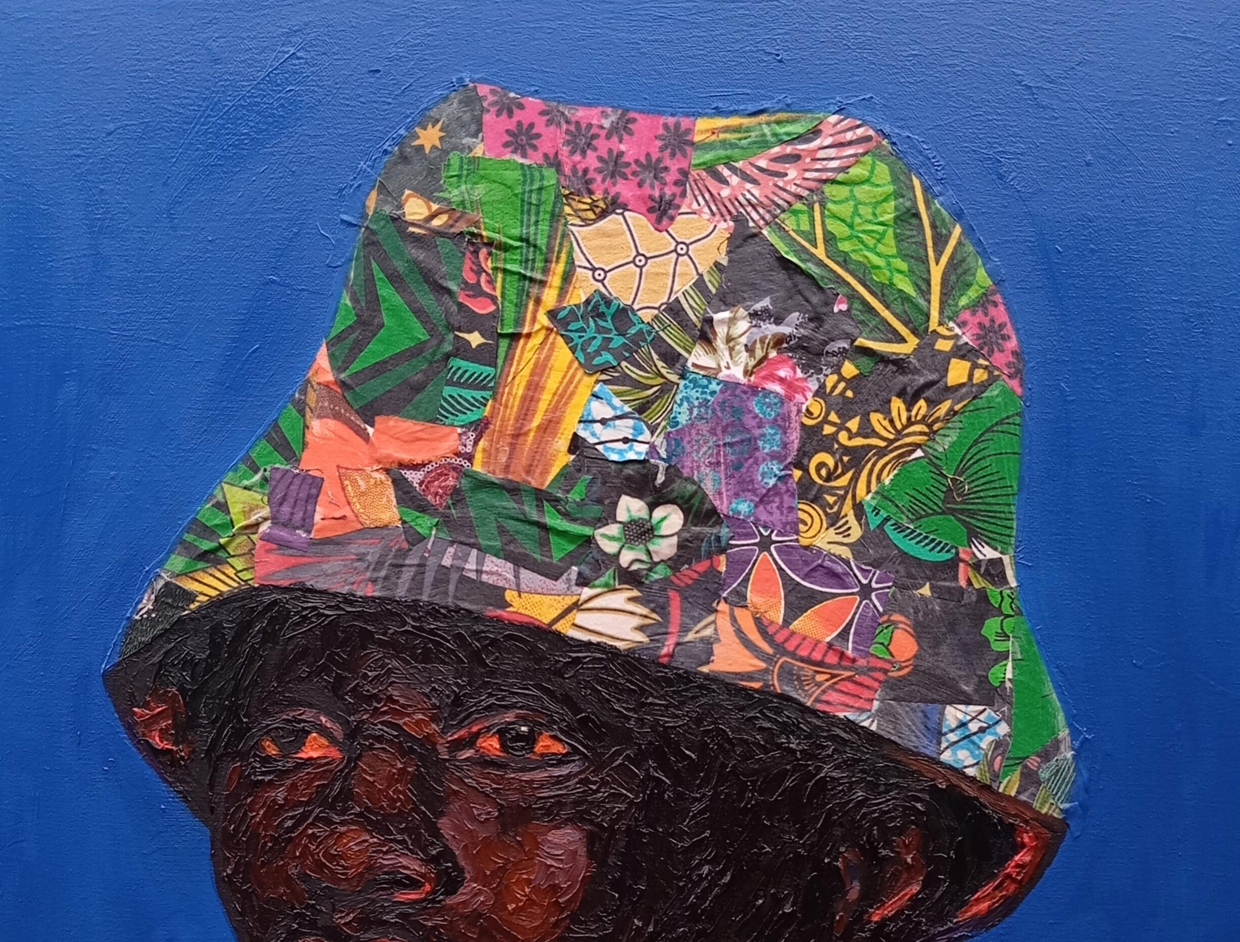 Le résultat est ce qu'ils voient 2 - 21e siècle, techniques mixtes avec huile, tissus, femmes - Painting de Bakare Abubakri-sideeq Babatunde