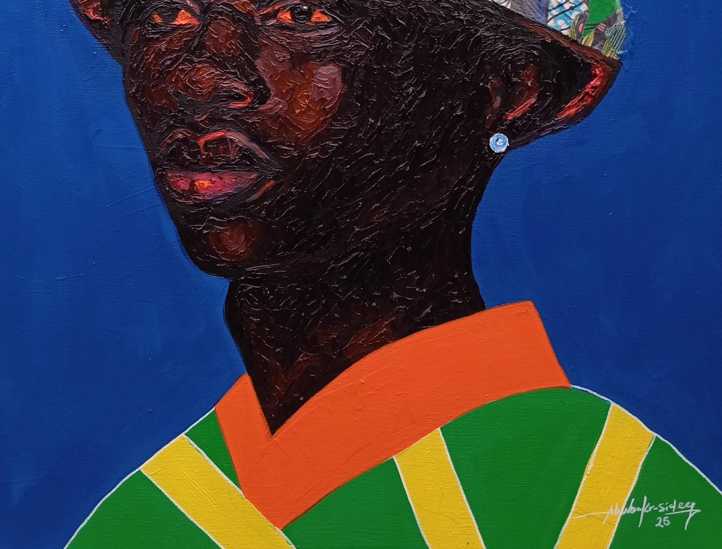 Le résultat est ce qu'ils voient 2 - 21e siècle, techniques mixtes avec huile, tissus, femmes - Contemporain Painting par Bakare Abubakri-sideeq Babatunde