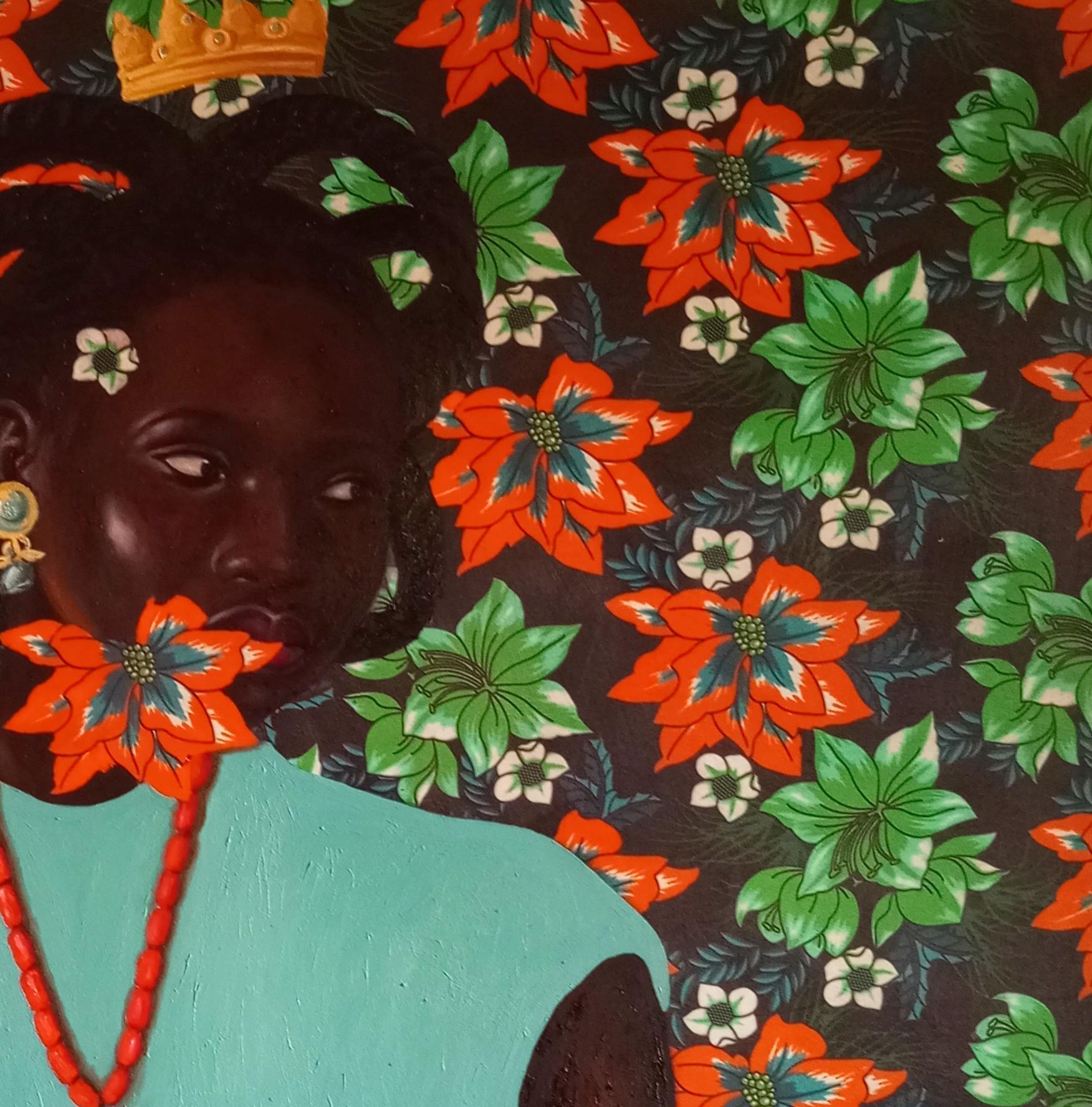 Threads of Sovereignty 1 - 21e siècle, Contemporain, Héritage africain, Femmes - Conceptuel Painting par Bakare Abubakri-sideeq Babatunde