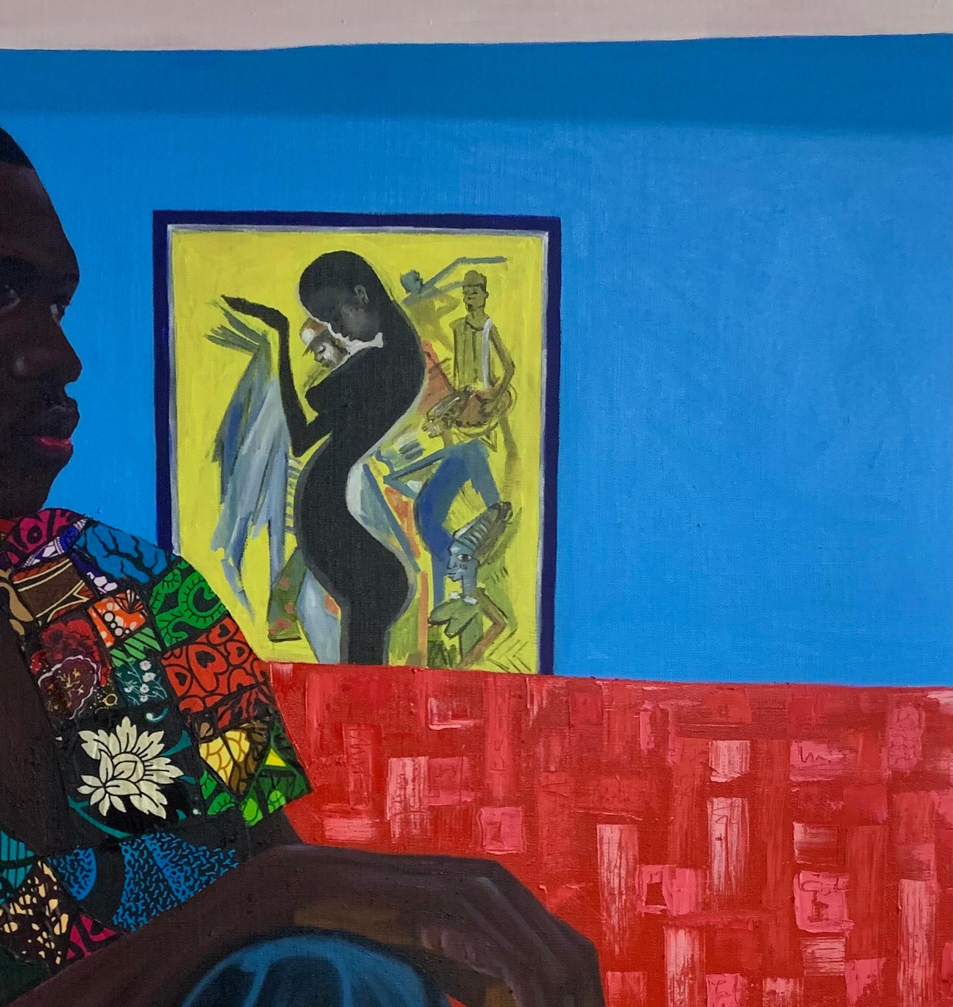 Wetin Man Go Do - Contemporain Painting par Bakare Abubakri-sideeq Babatunde