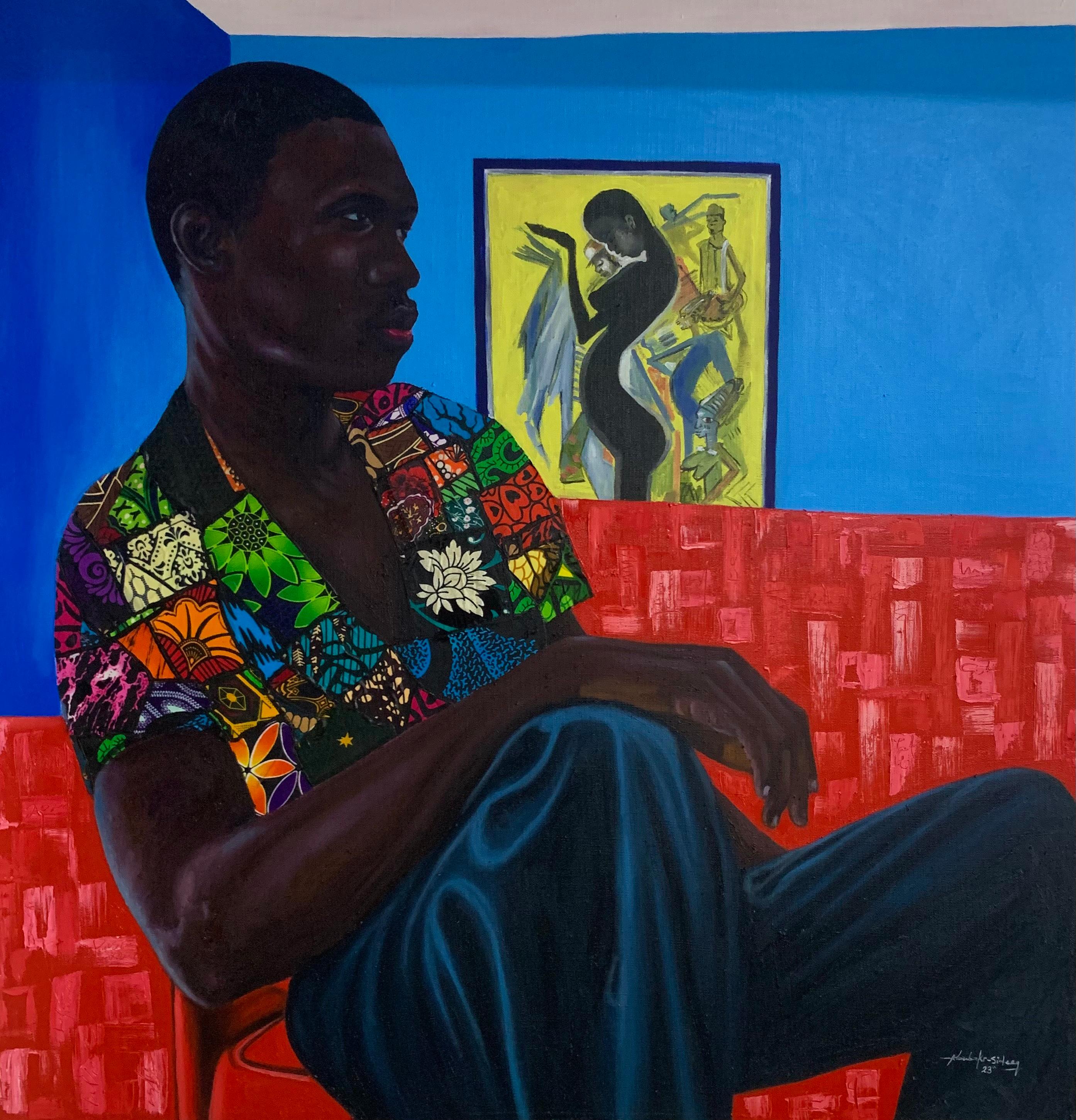 Figurative Painting Bakare Abubakri-sideeq Babatunde - Wetin Man Go Do