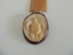 Bakelike and Bamboo Ecuadorian Sea Turtle Leather Opener