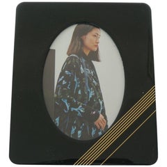 Vintage Bakelike Hunter Green and Gold Picture Frame