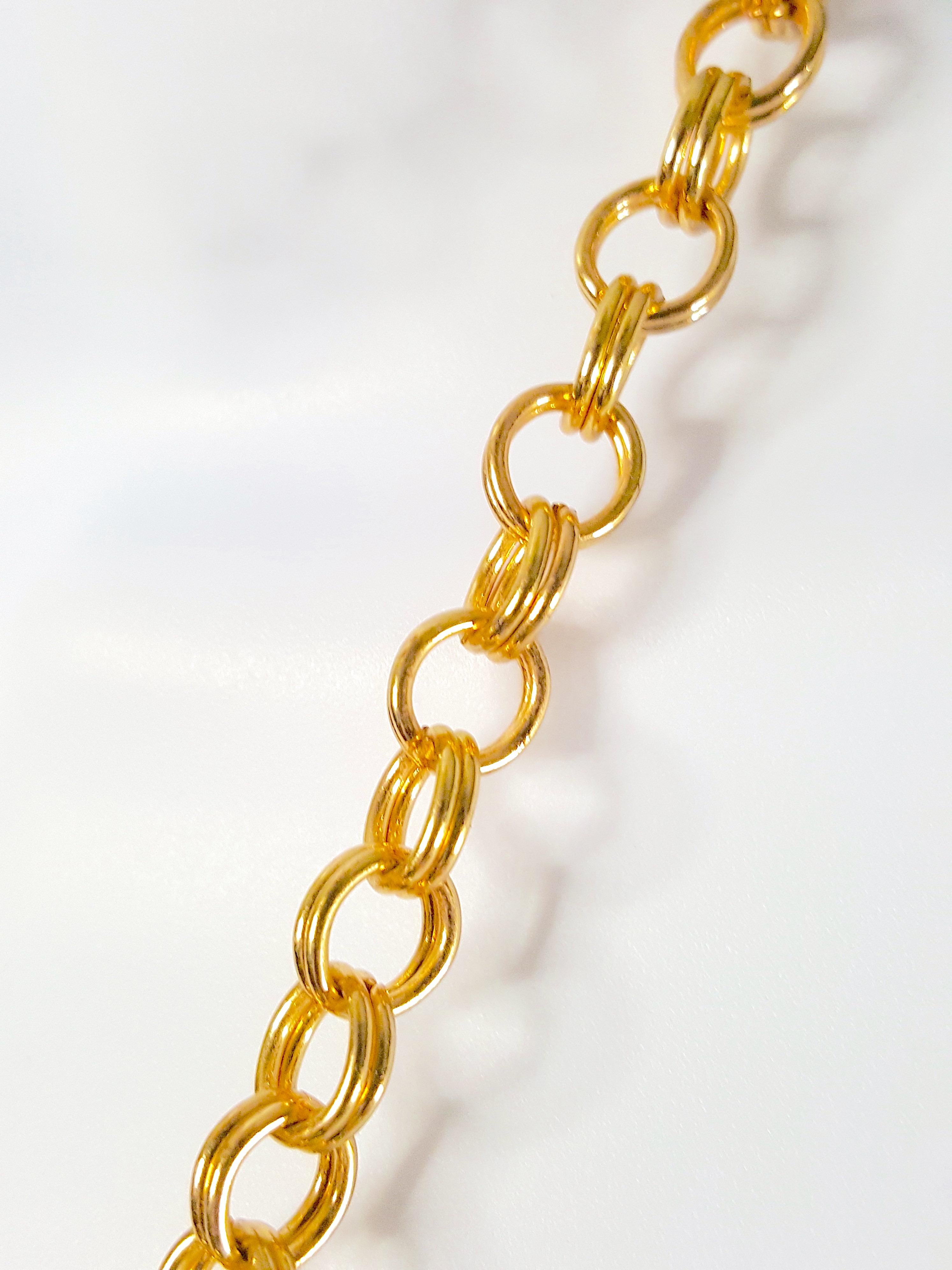 Bakelite 1930s German ArtDeco GoldRinged EmeraldBallPendants ChainLink Necklace For Sale 1