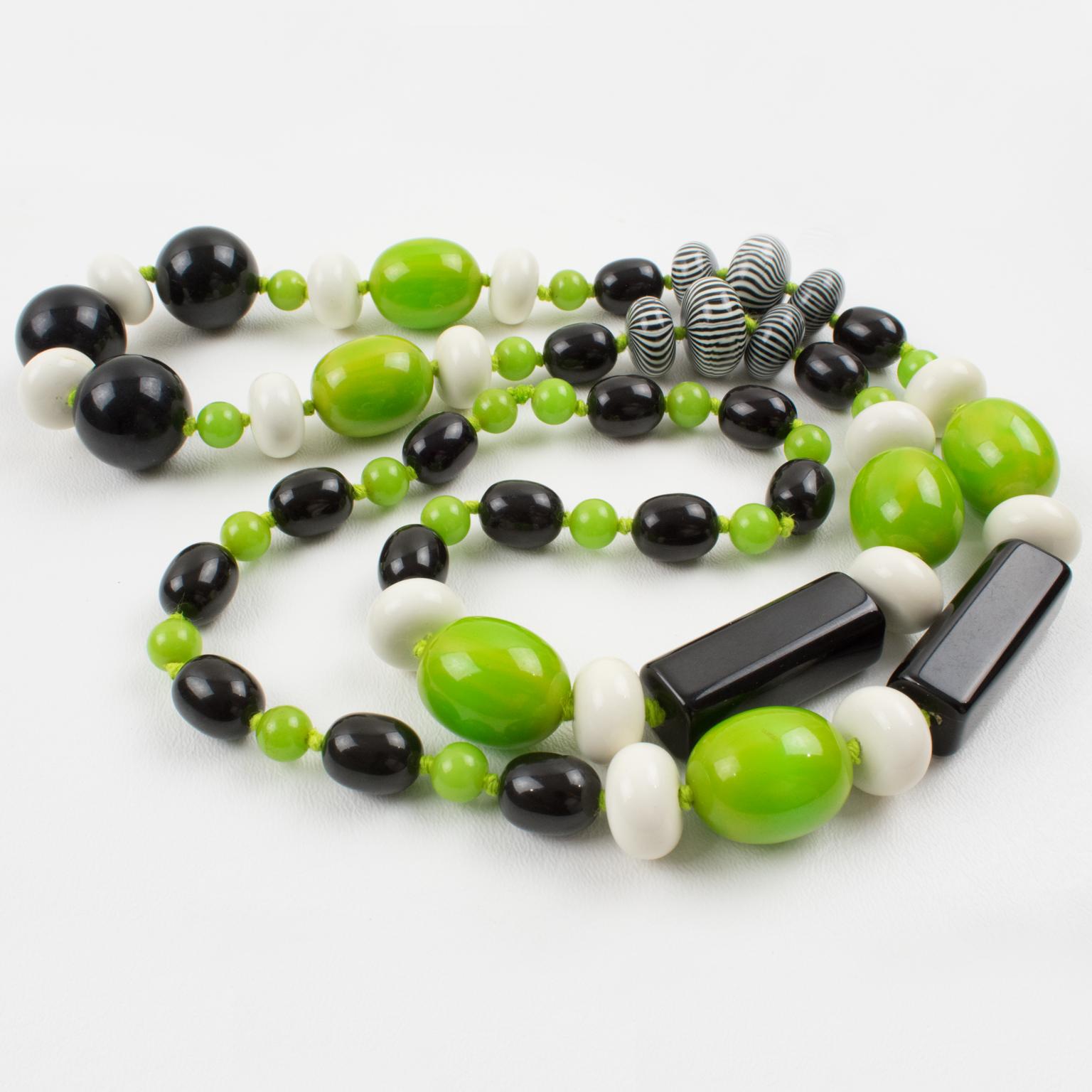 green and black beads