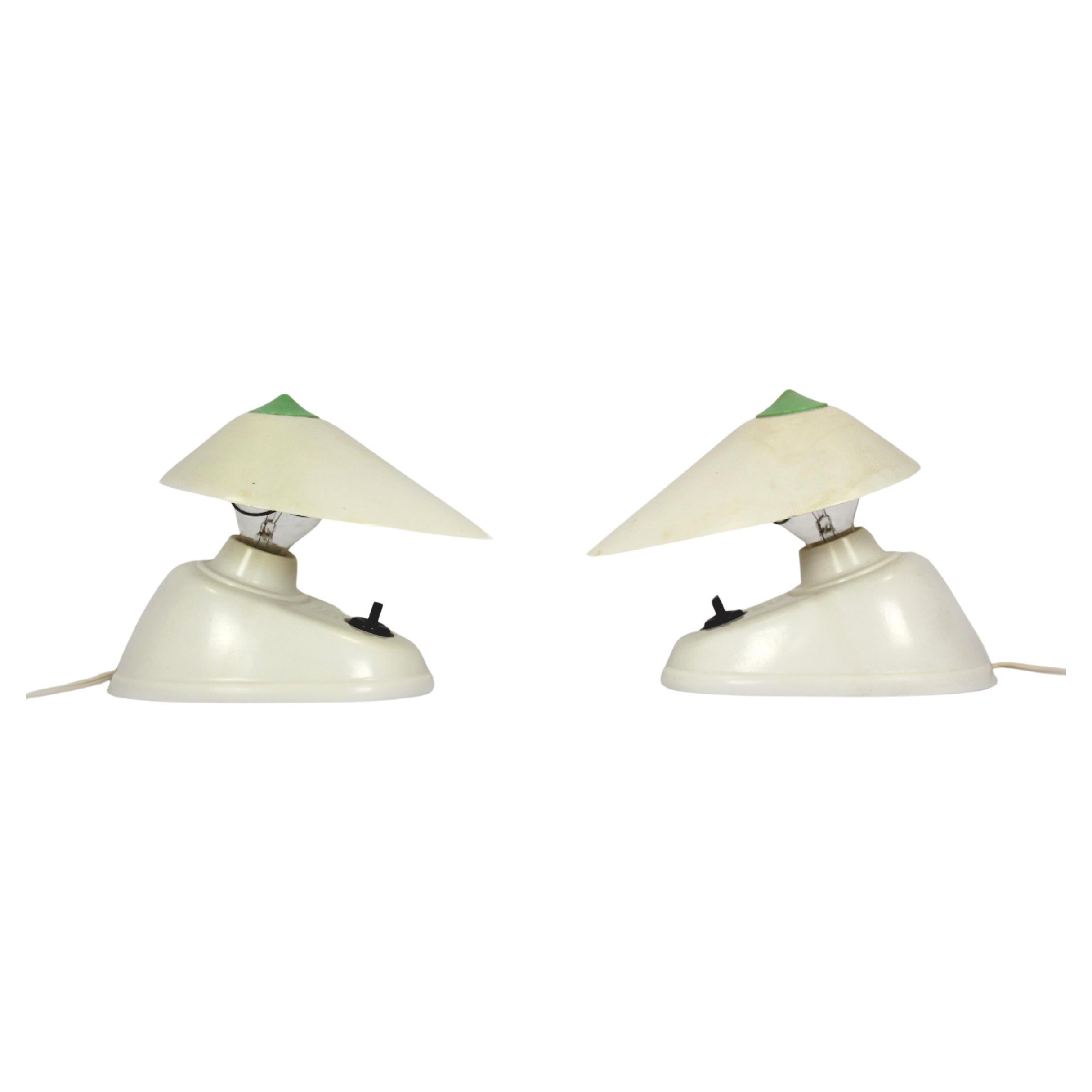 Bakelite Bauhaus Table Lamps from ESC, 1940s, Set of 2 For Sale