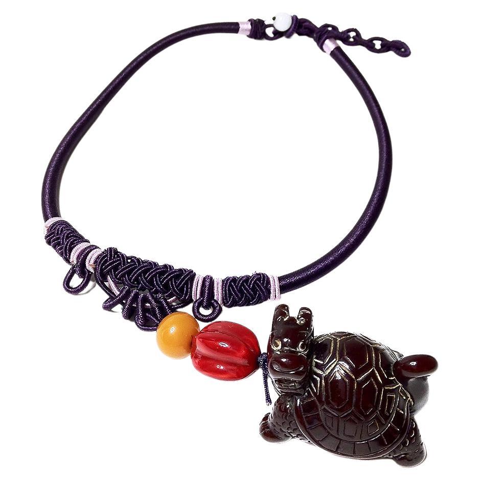Bakelite Bixi Silk Collar/Necklace  For Sale