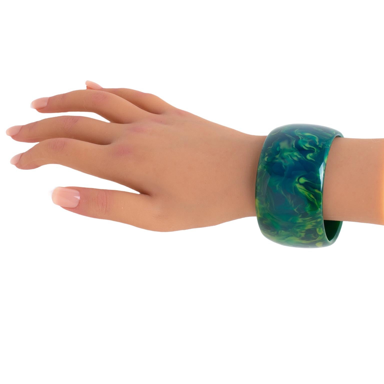 Women's Bakelite Blue-Moon Bangle Bracelet