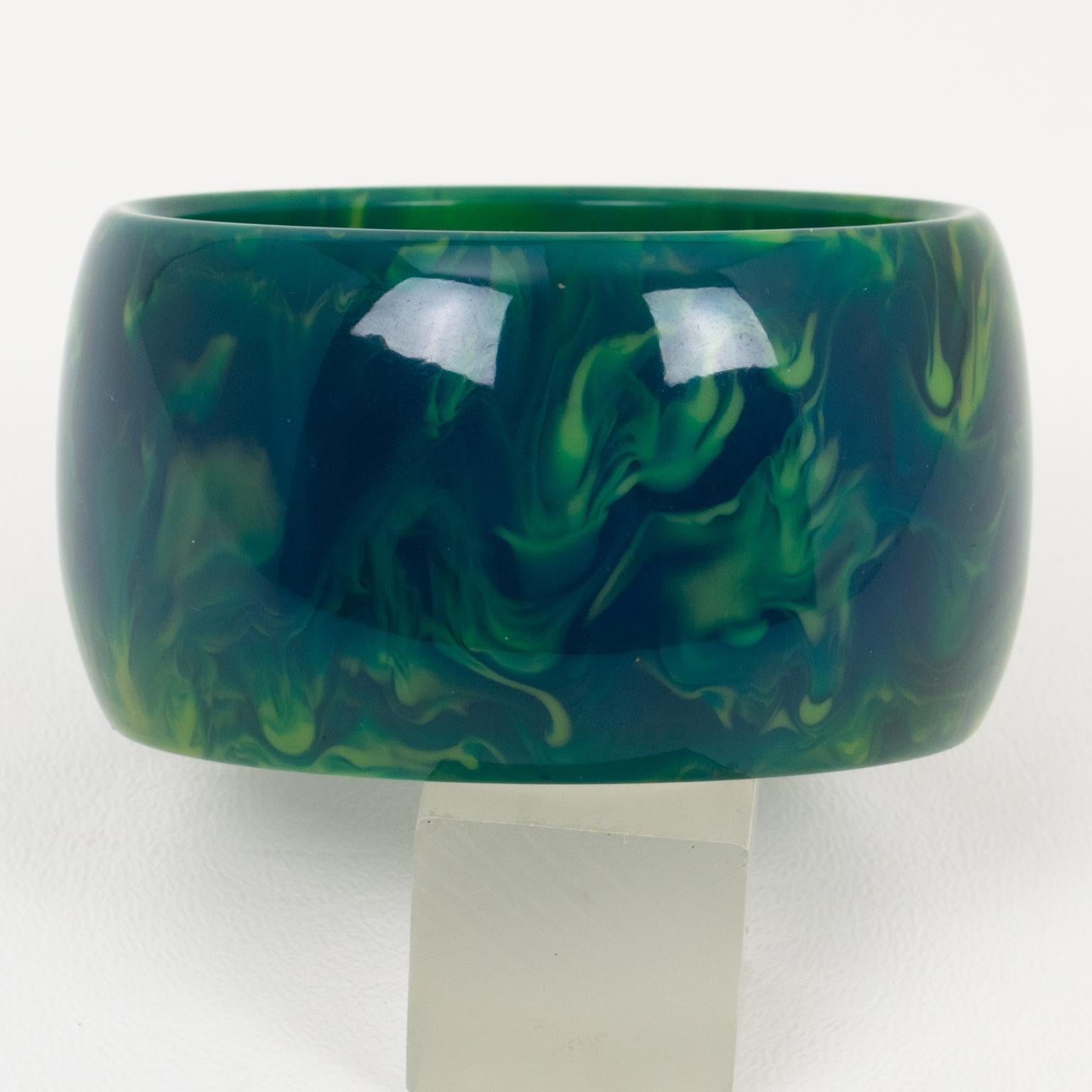 Bakelite Blue-Moon Bangle Bracelet 3