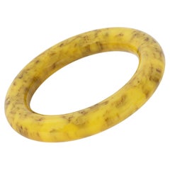 Bakelite Bracelet Bangle Vanilla and Chocolate Marble