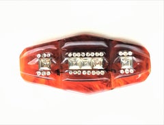 Bakelite brooch with Crystal inlays from 1950s USA