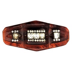 Bakelite brooch with Crystal inlays from 1950s USA