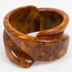 Bakelite Carved Bracelet Bangle Chocolate Sundae Marble