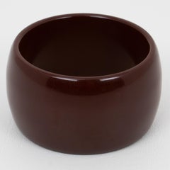 Bakelite Extra-Wide Bracelet Bangle Merlot Red